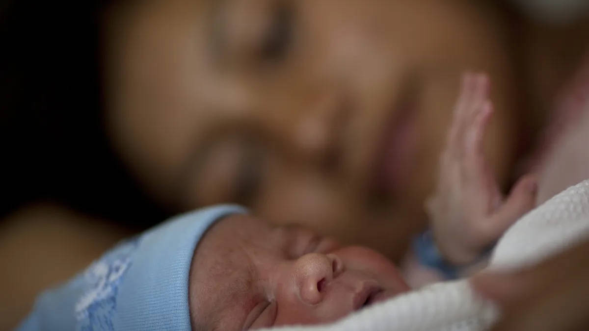 Resting Mother And Baby Background