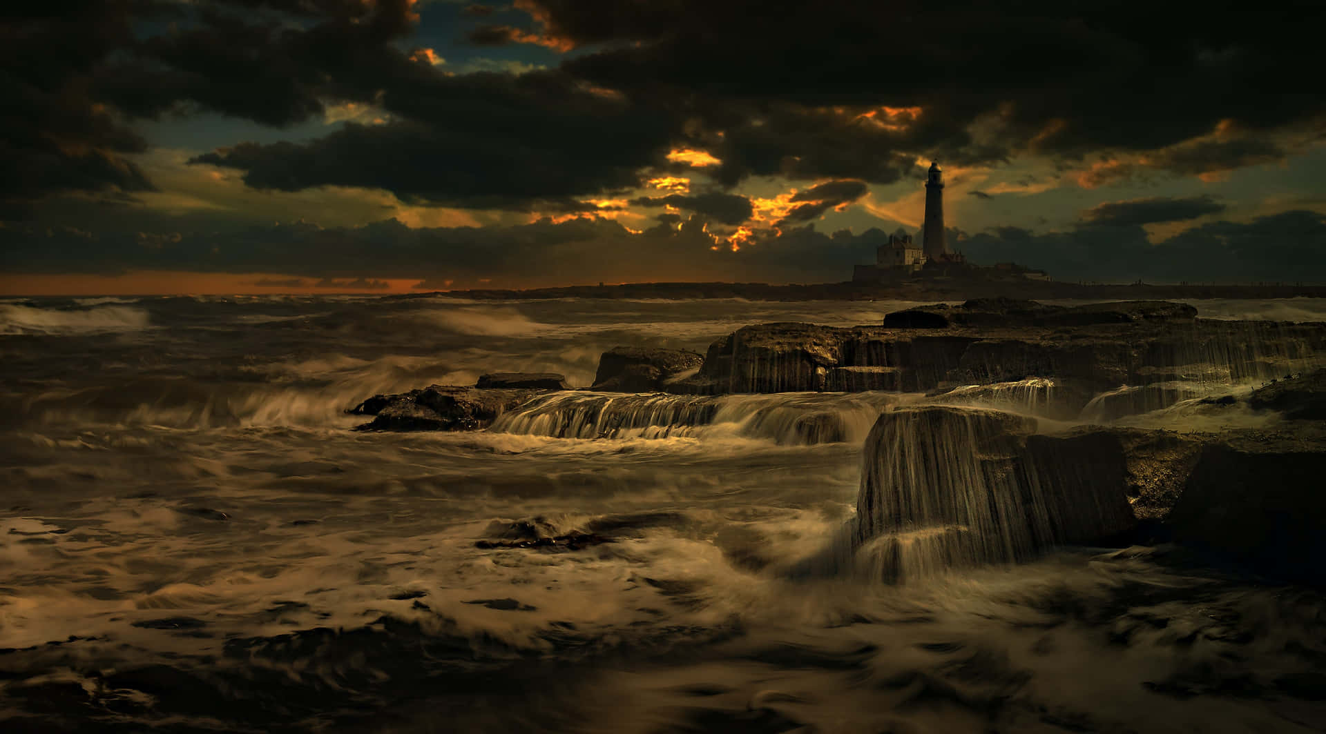 Restless Beach Waves Background