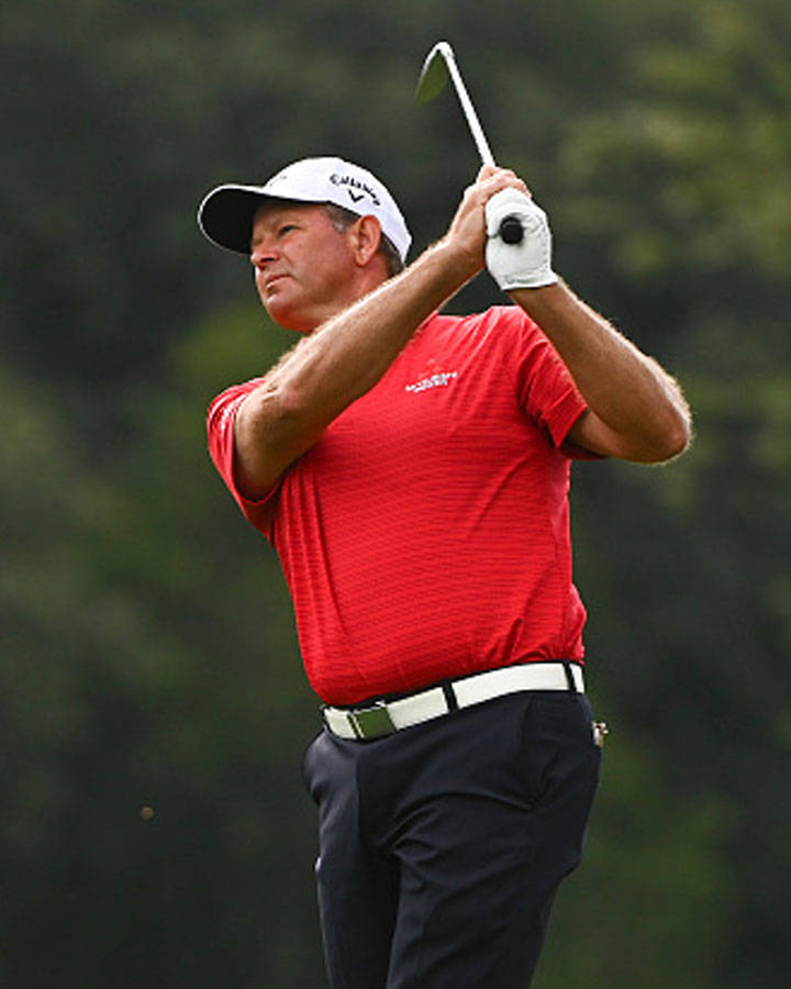 Retief Goosen Wearing Red Shirt