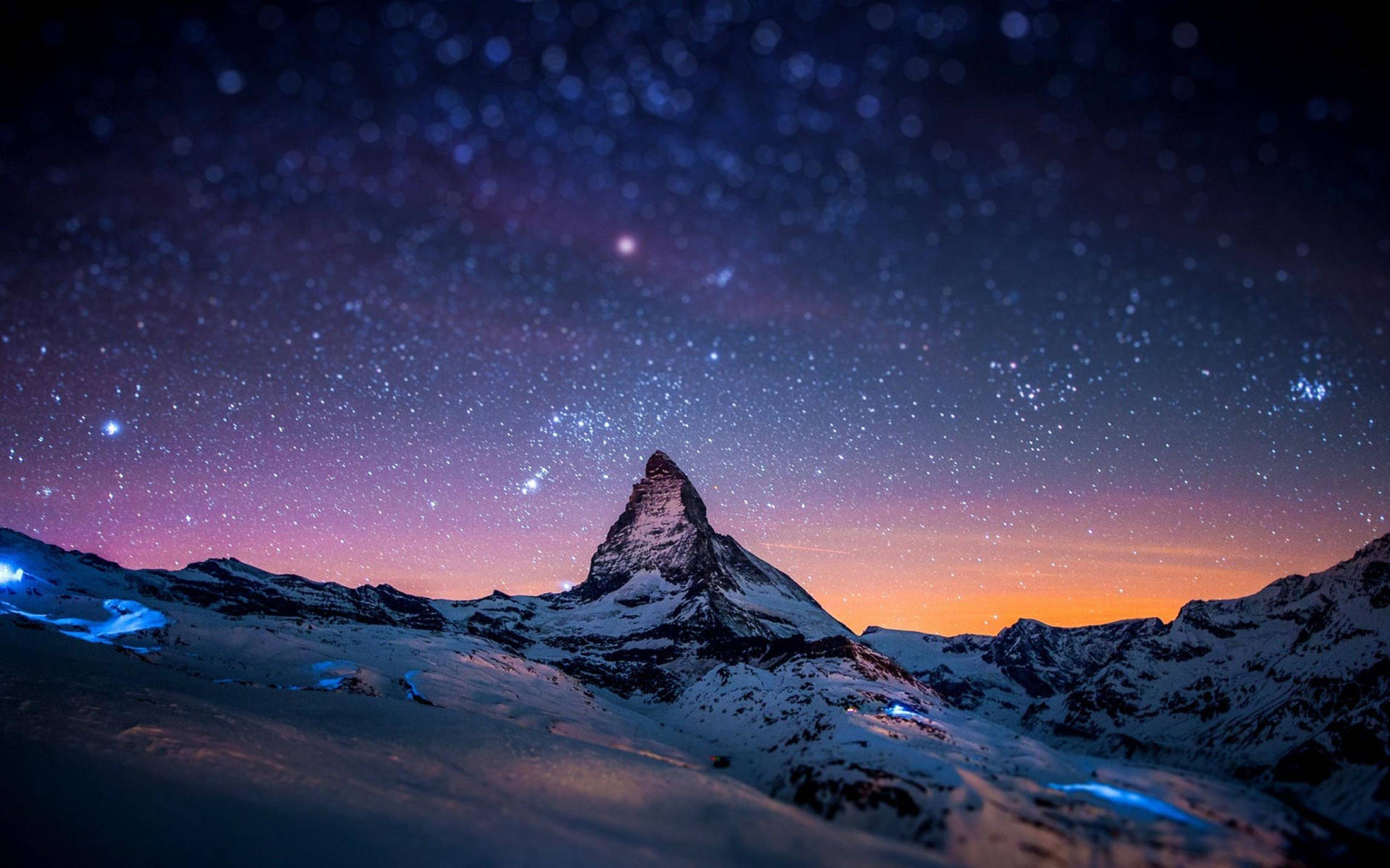 Retina Matterhorn Starry Night Background
