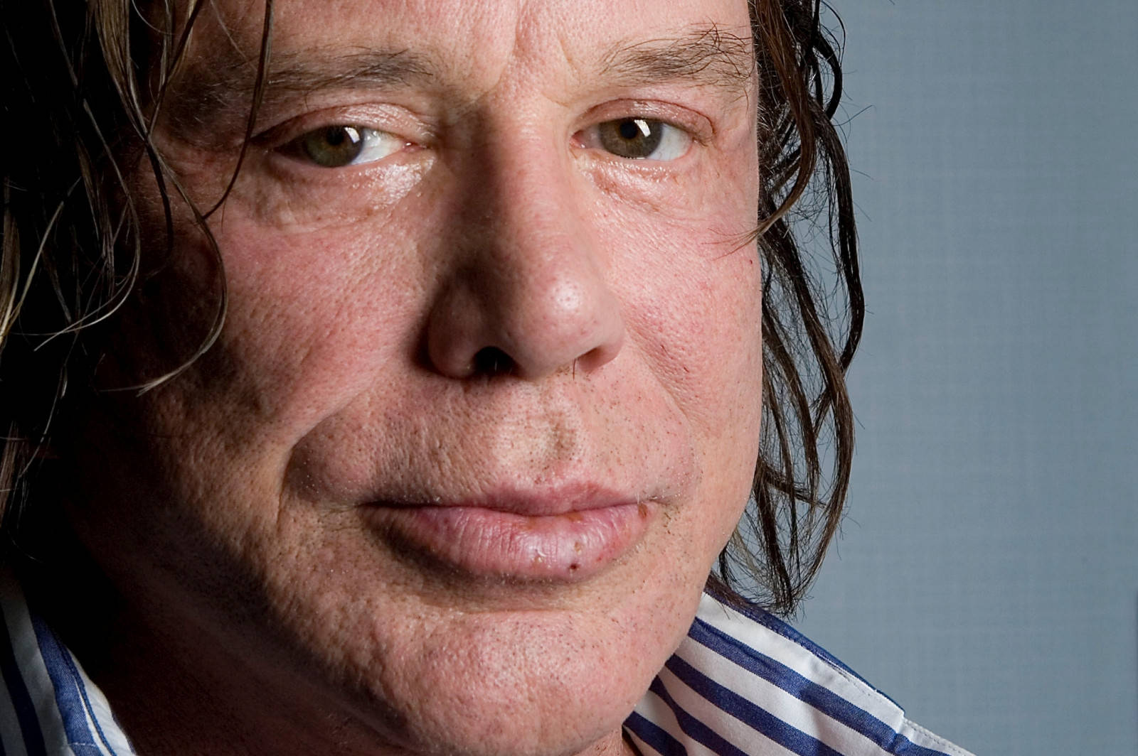 Retired Boxer Mickey Rourke Close Up Shot Background