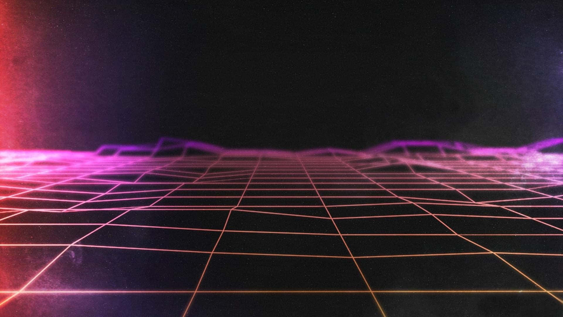 Retro 80s Aesthetic Wireframe Background