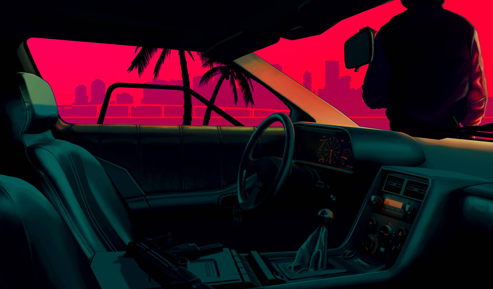 Retro 80s Car Background