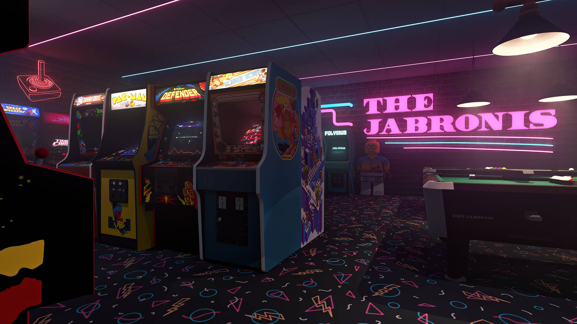 Retro Arcade Room Background