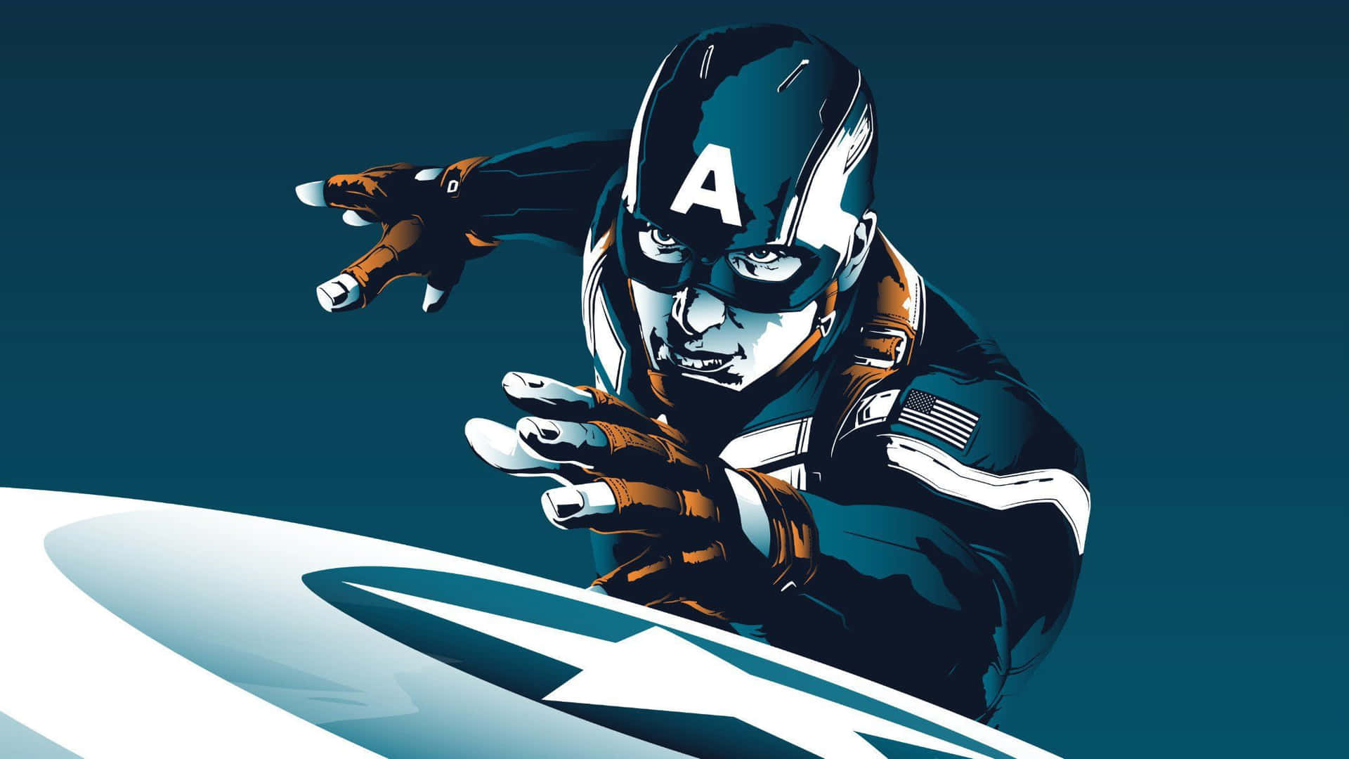 Retro Captain America - A Classic Avengers Superhero Background