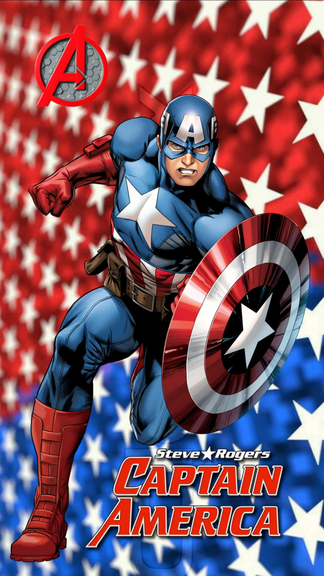 Retro Captain America In All His Glory Background