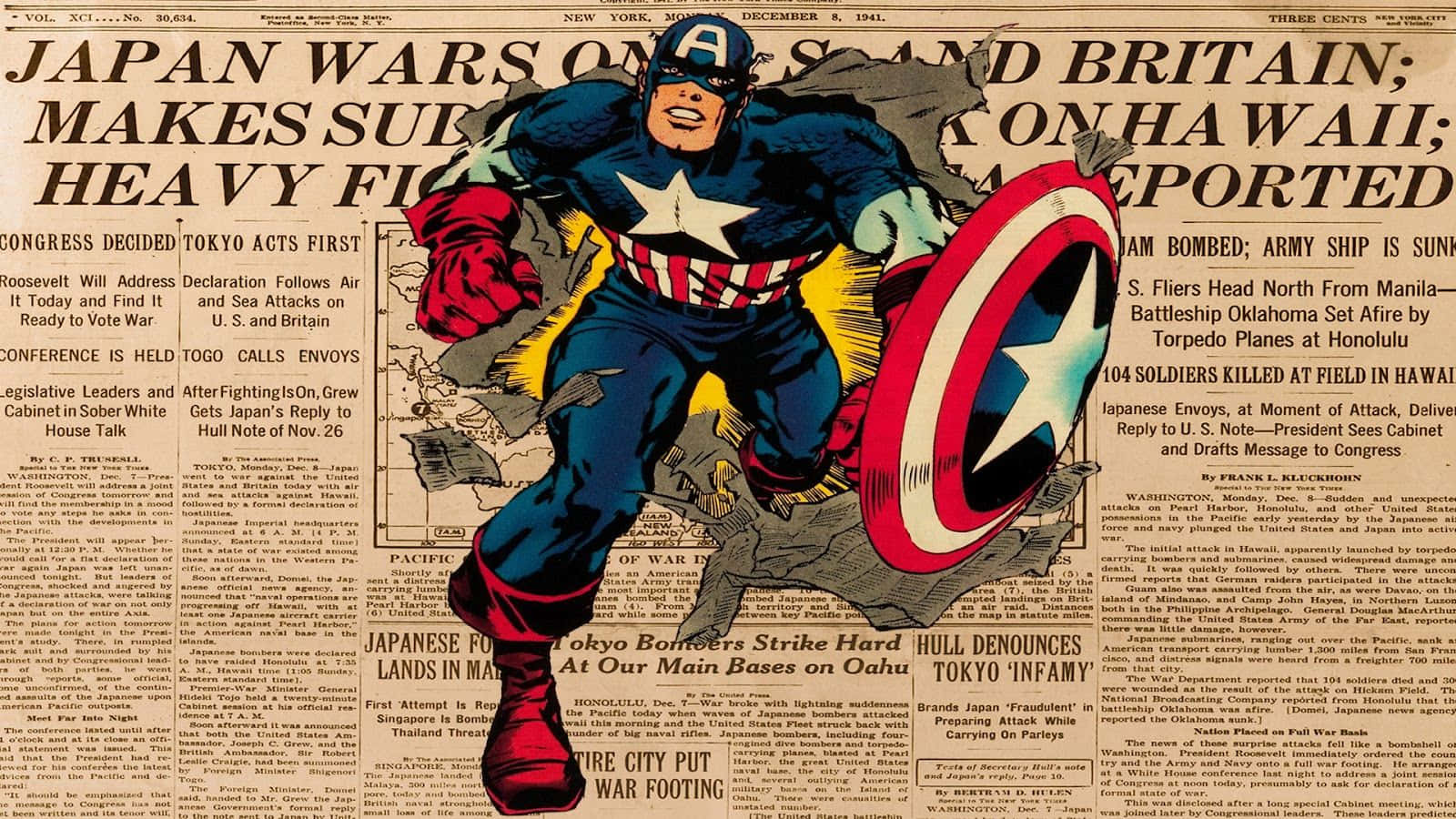 Retro Captain America, Ready To Stand And Fight Background