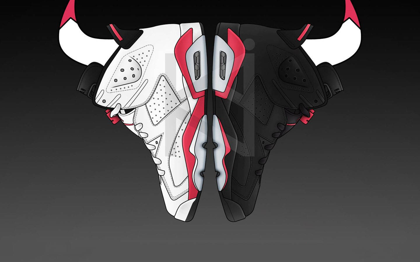 Retro Carmine Cartoon Shoe Background