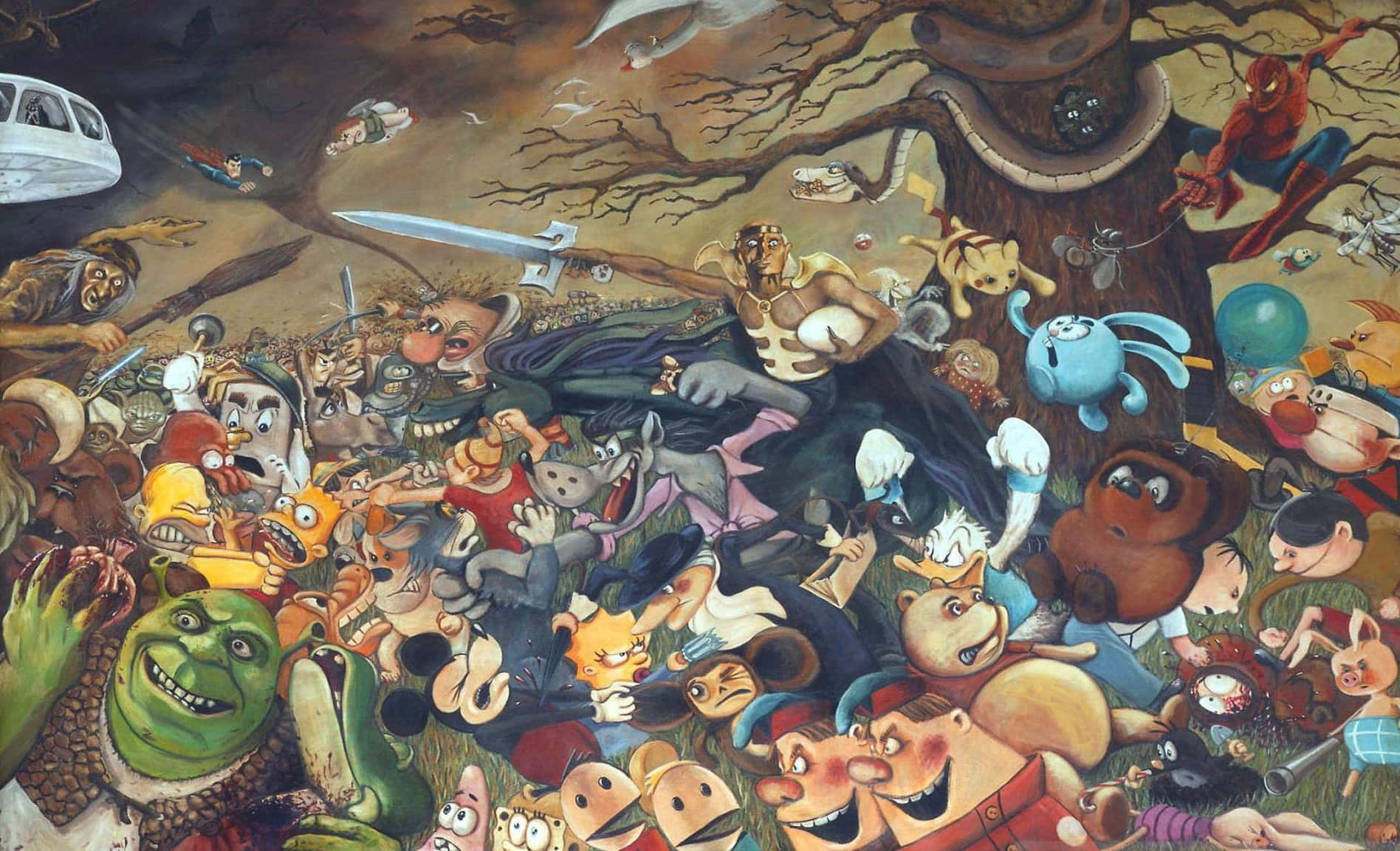 Retro Cartoon Mashup Painting