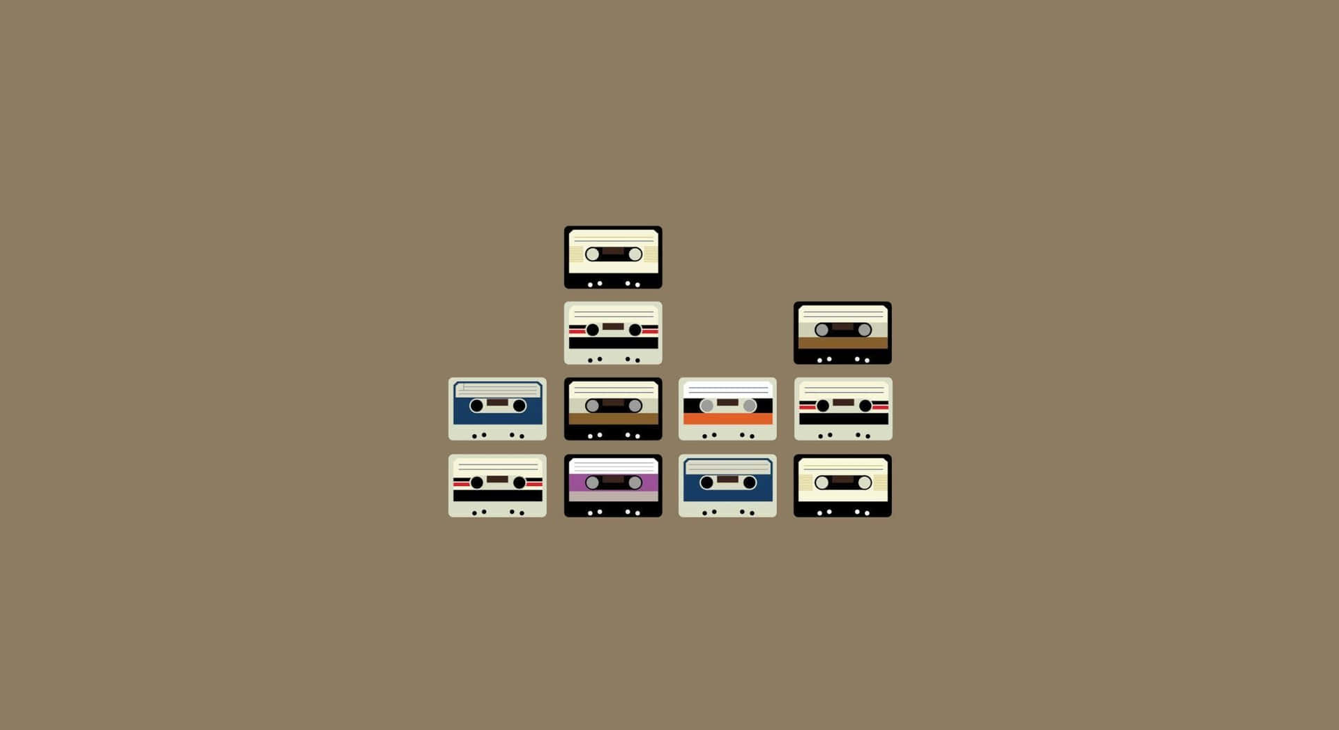 Retro Cassette Tape Collection Background