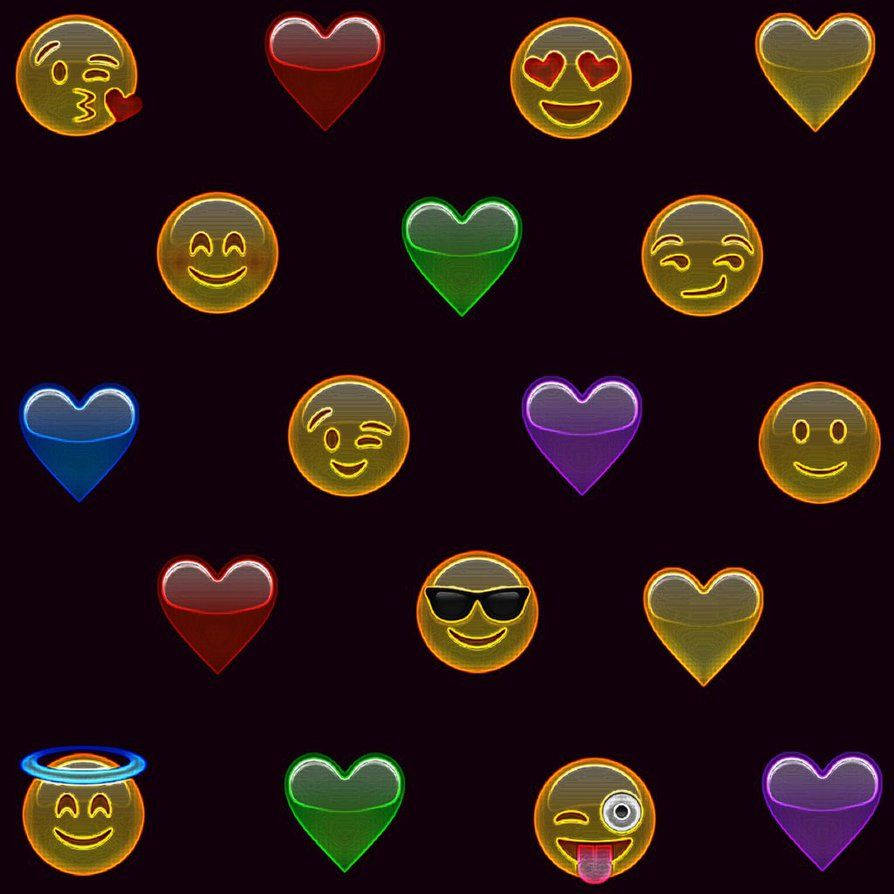 Retro Colored Emoji Background