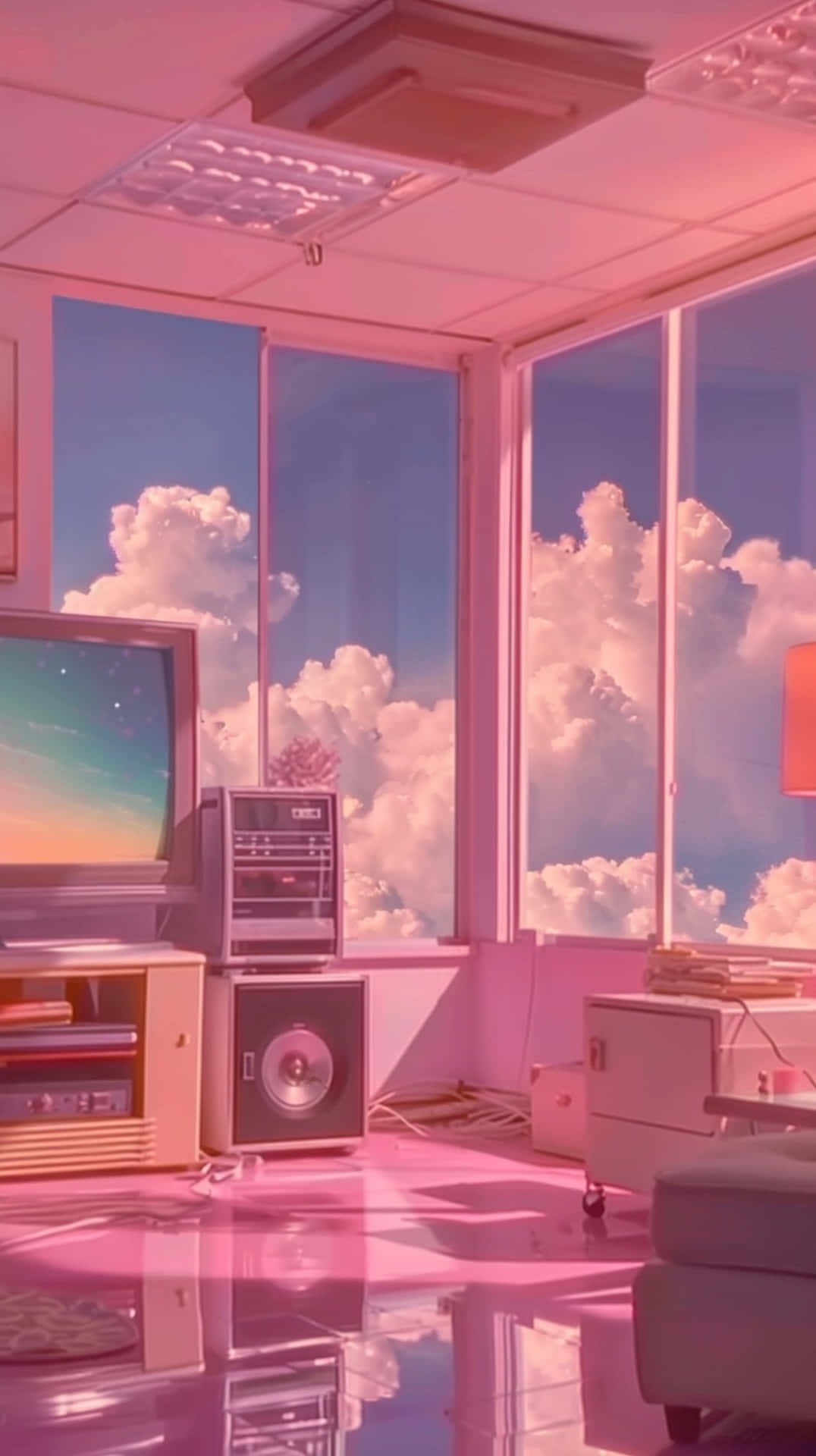 Retro_ Computer_ Room_with_ Pink_ Hues Background