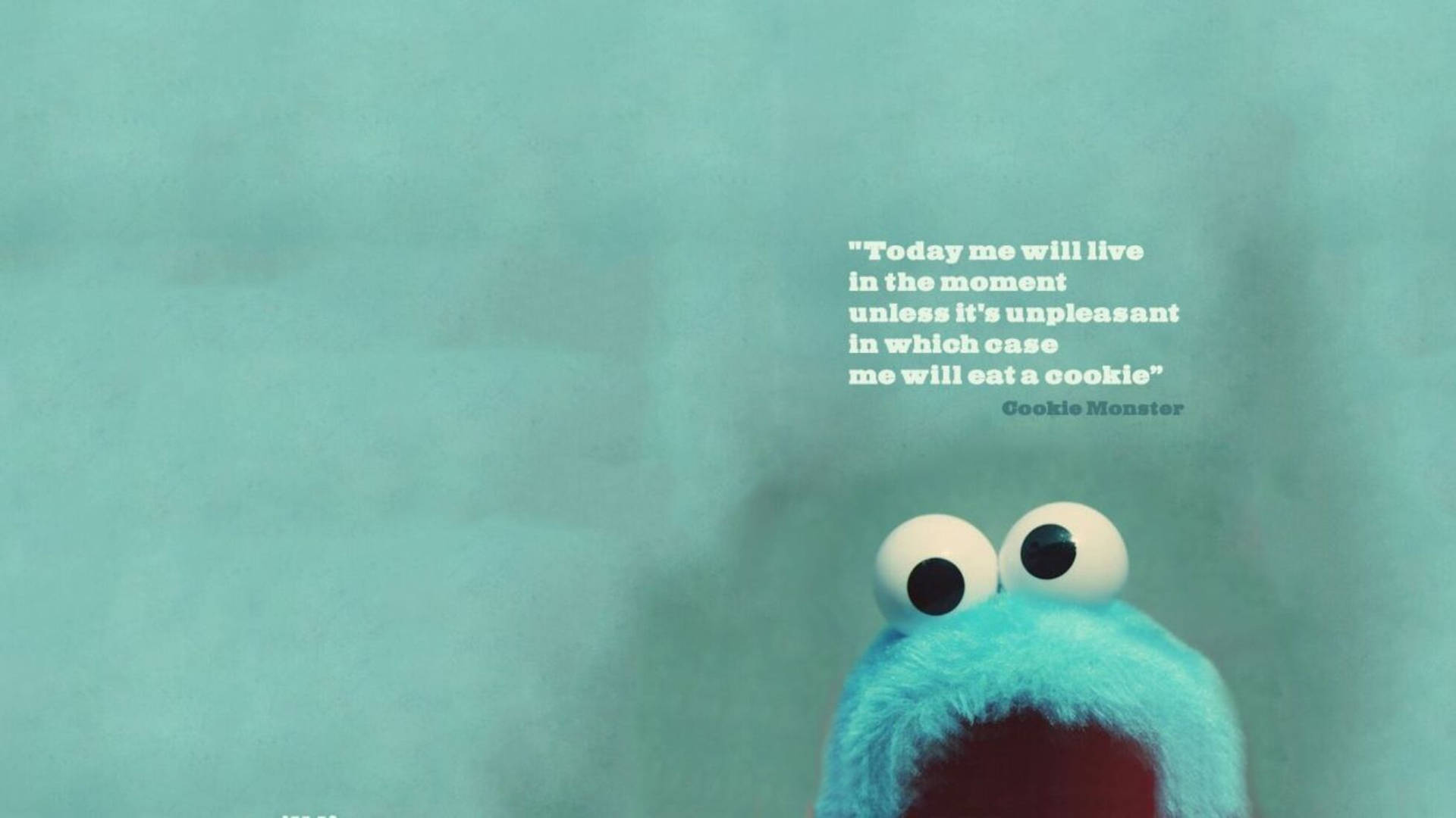 Retro Cookie Monster Quote Background