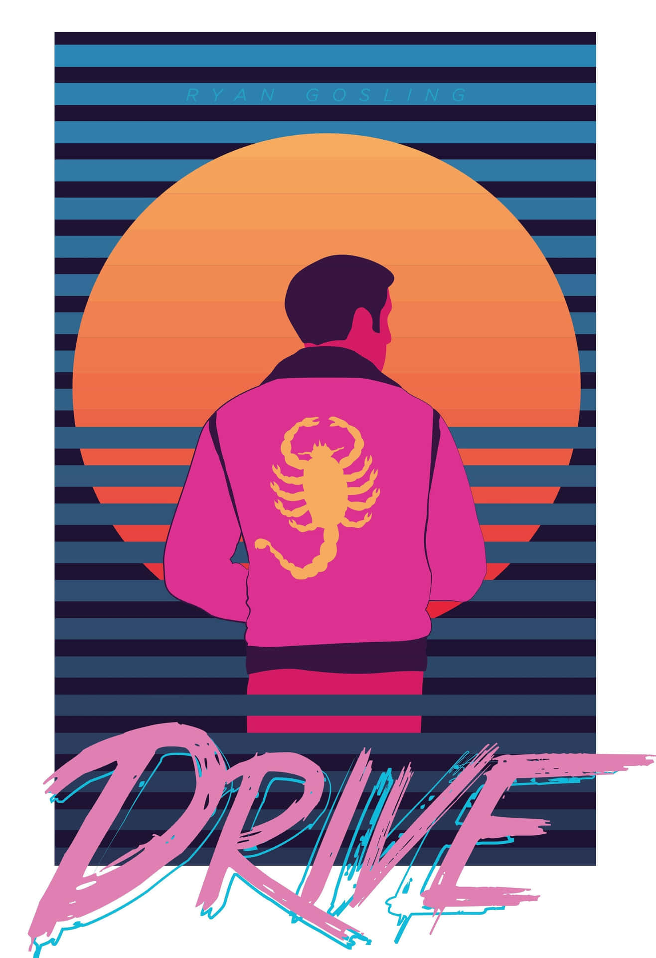 Retro Drive Movie Poster Art Background