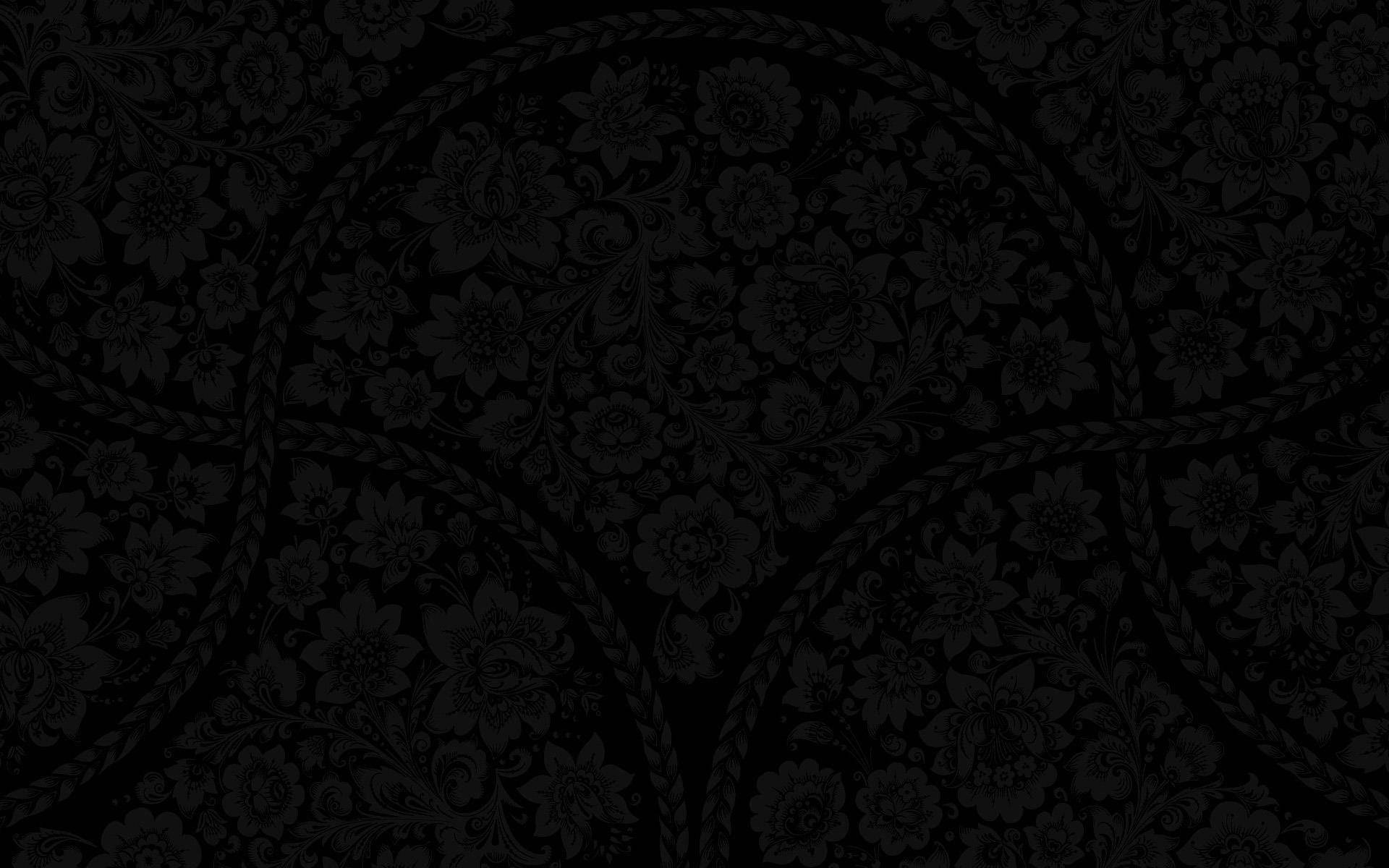 Retro Floral Aesthetic Black Pattern