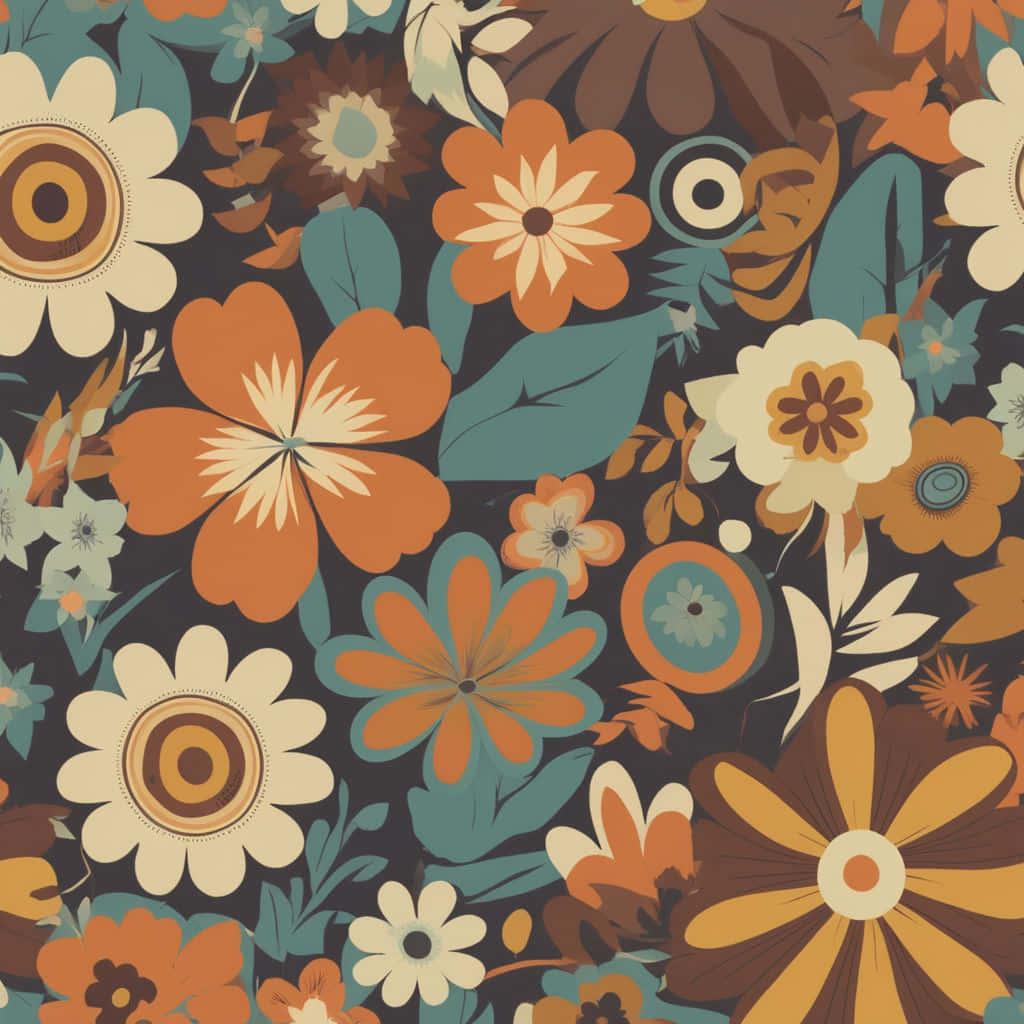 Retro Floral Pattern Design Background