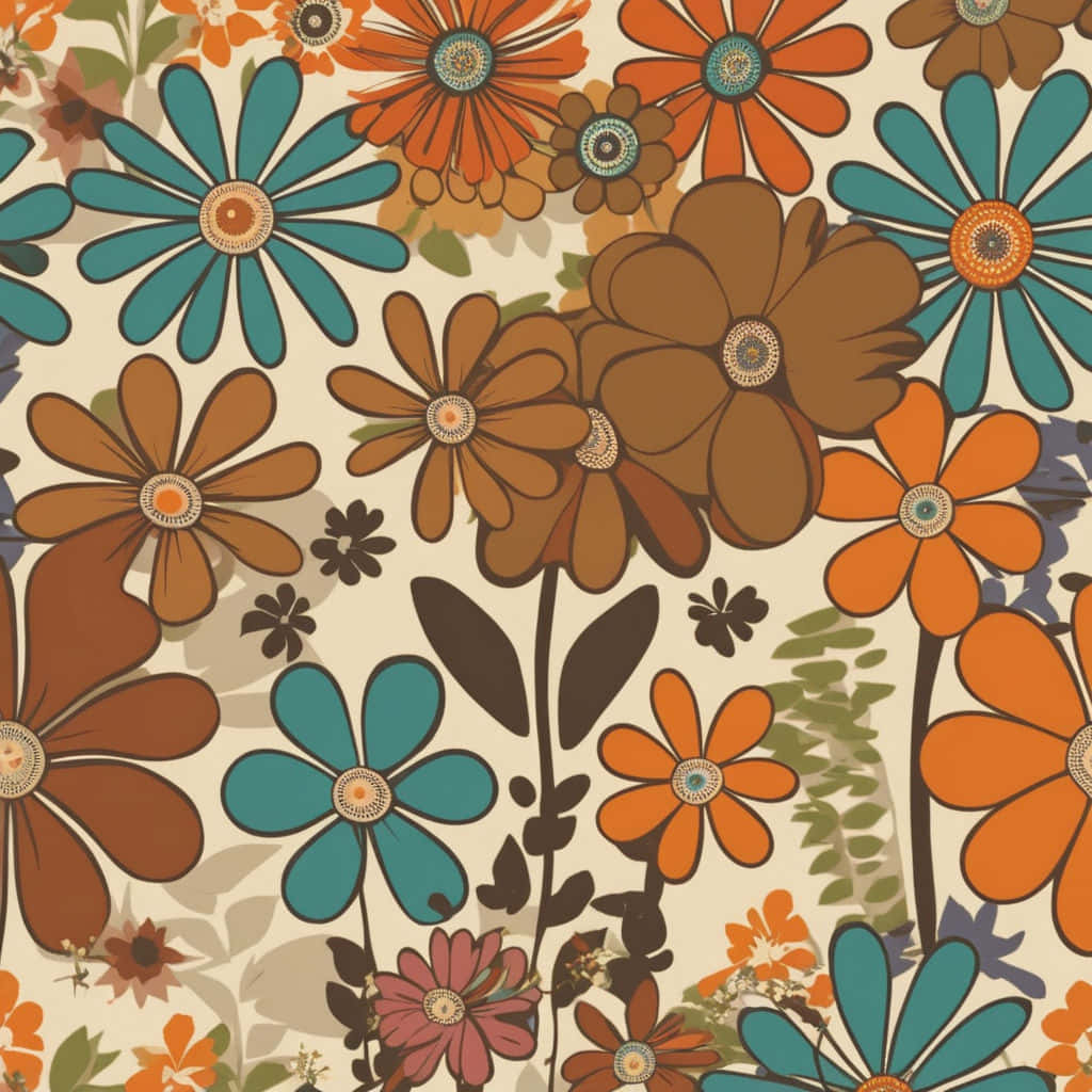 Retro Floral Pattern1970s Background