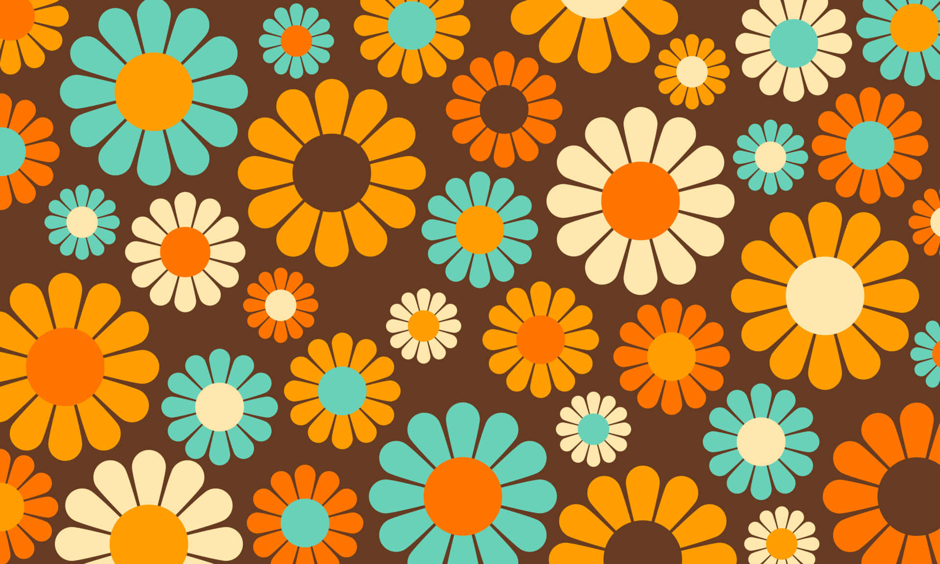 Retro Floral Pattern70s Style
