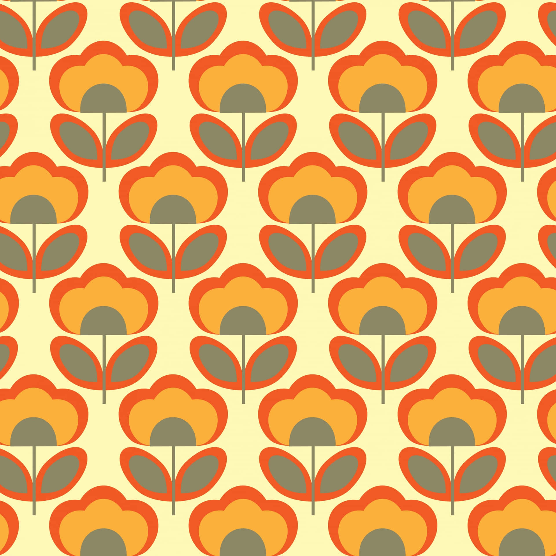 Retro Floral Pattern70s Style Background