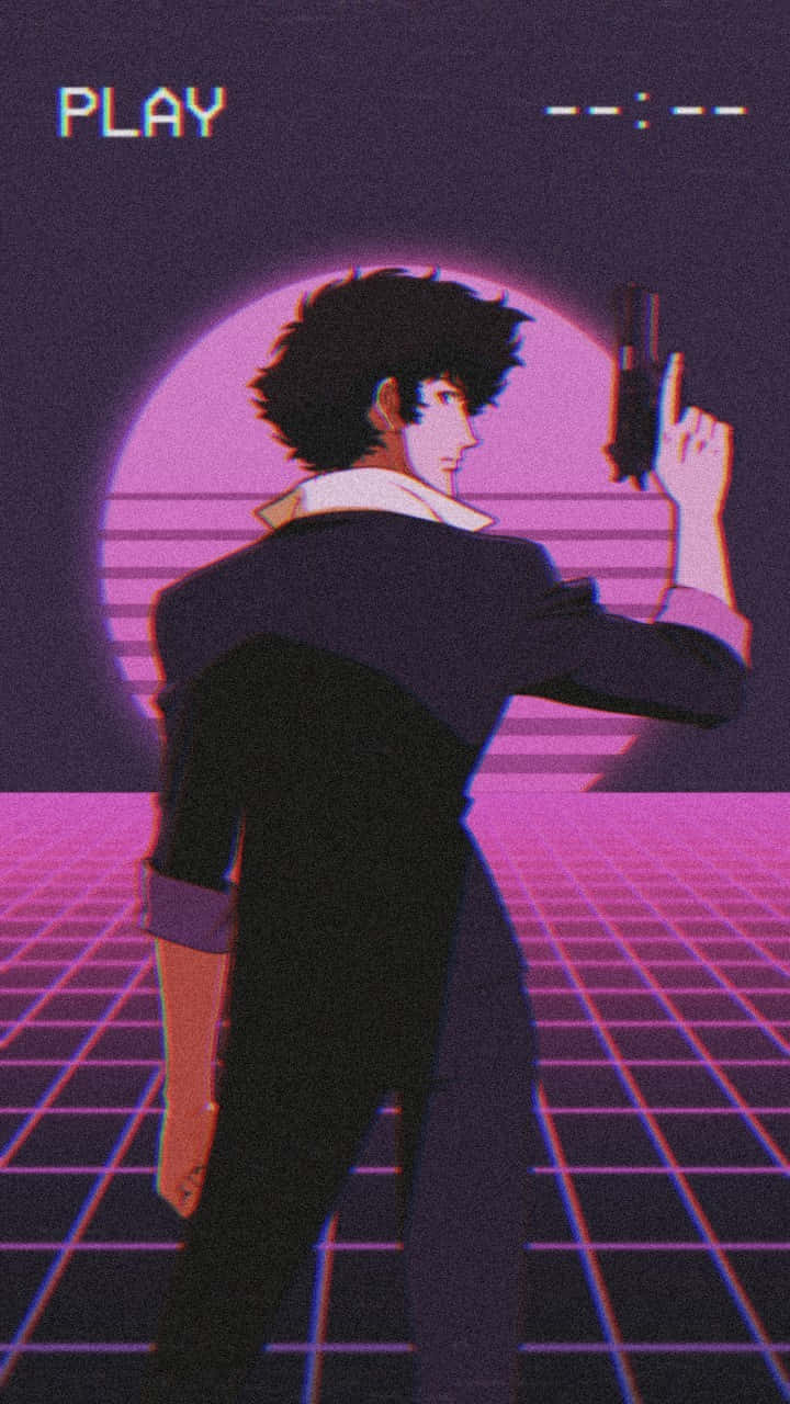 Retro Futuristic Cowboy Bebop Aesthetic Background