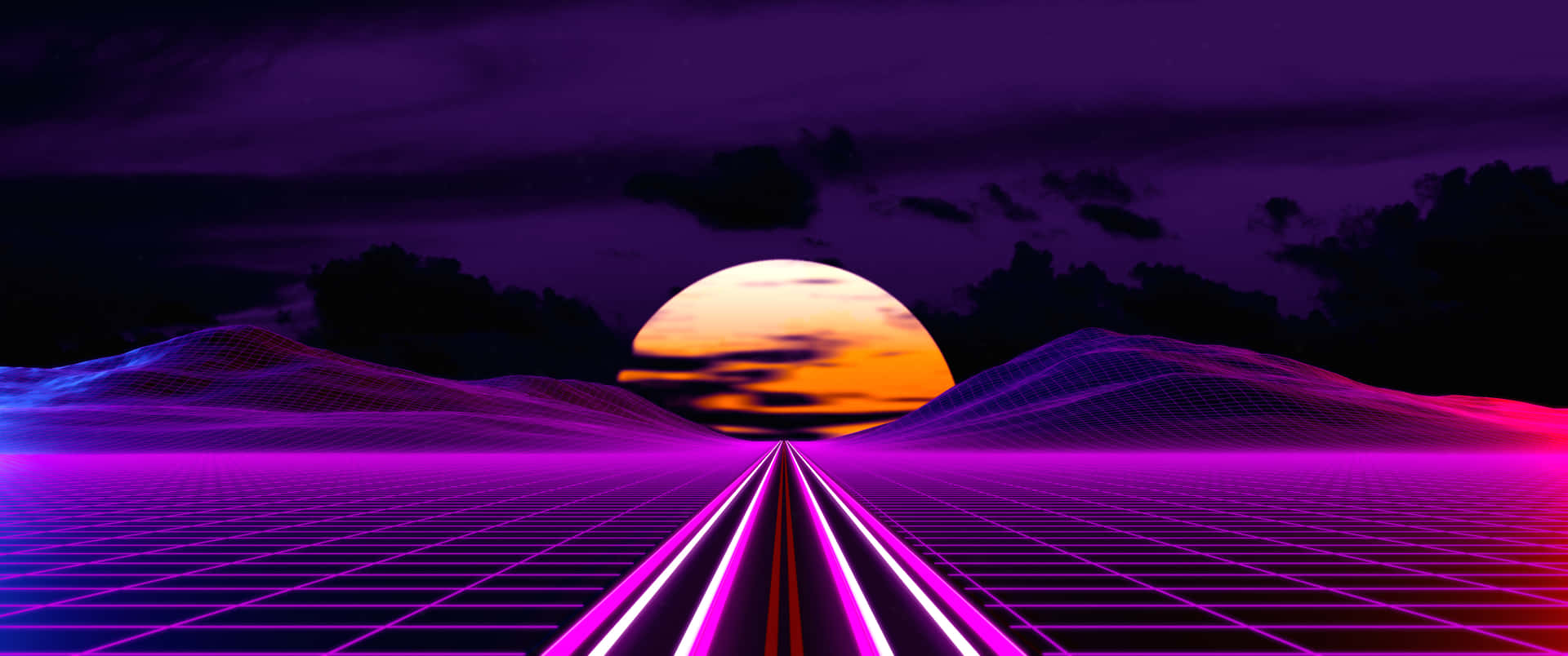 Retro Futuristic Synthwave Landscape