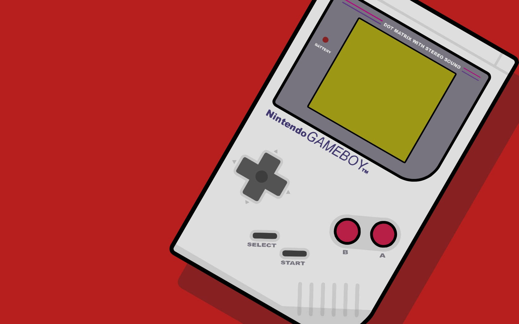 Retro Game Boy Art On Red Backdrop Background