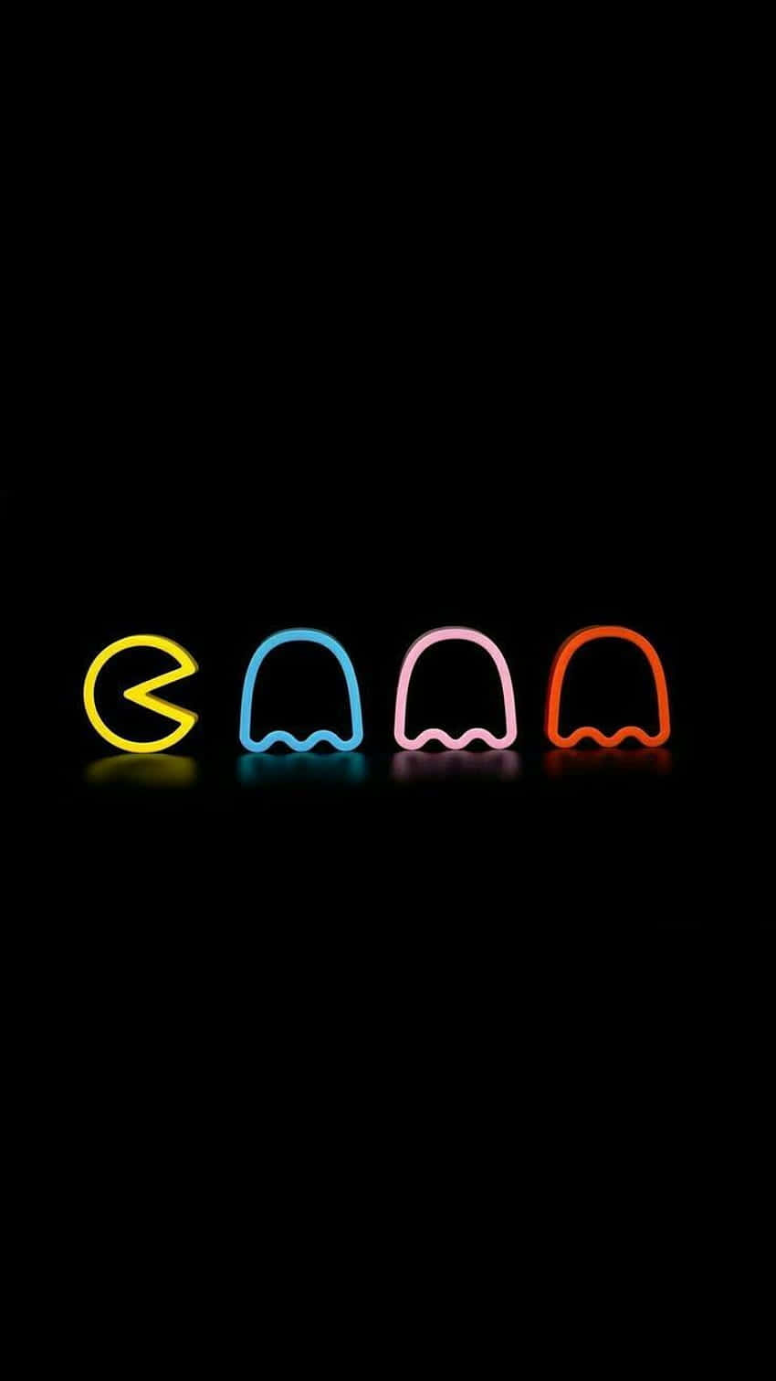 Retro Game Icons Neon Sign Background