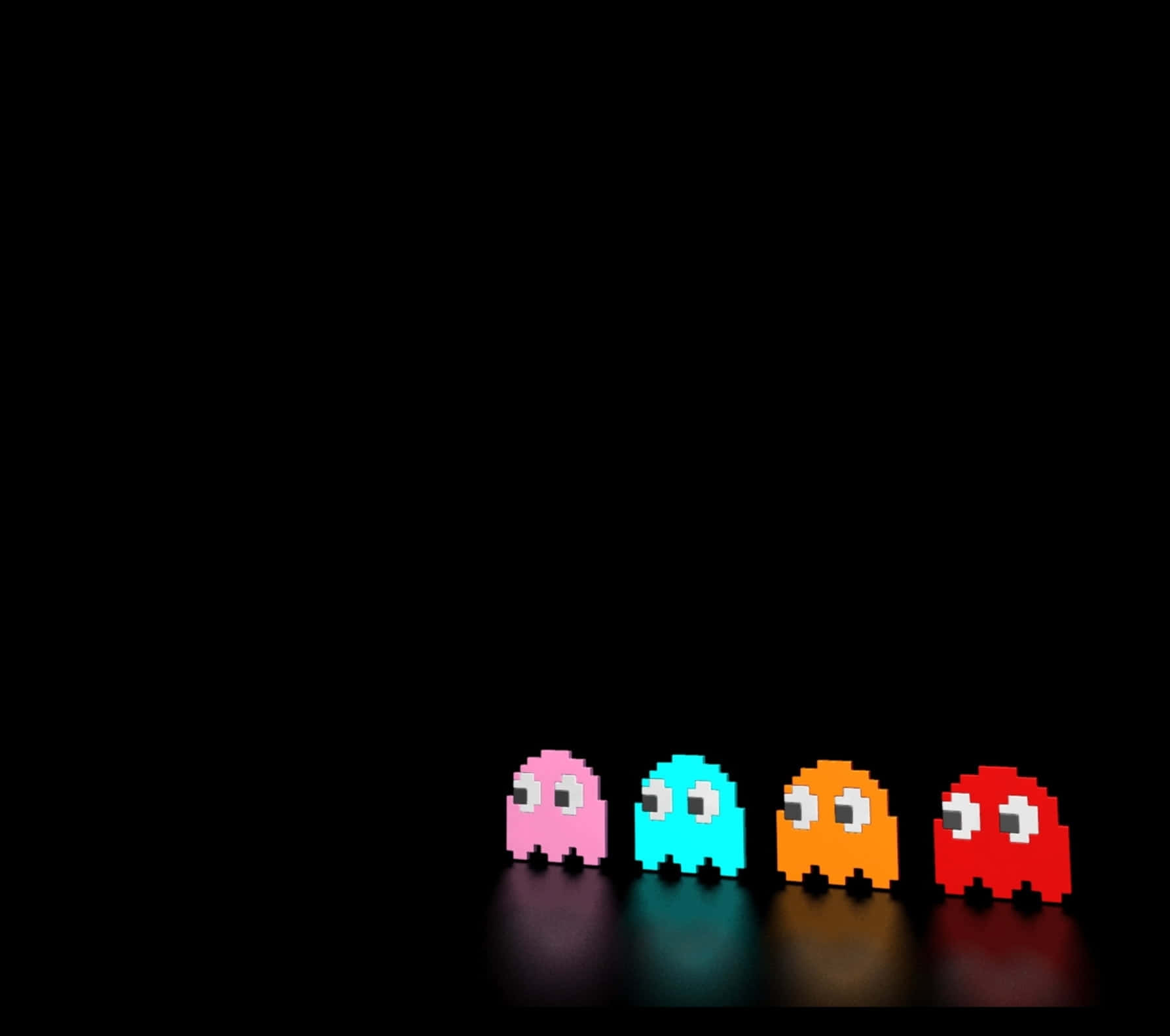 Retro Game Pac-man Ghosts Pixelated Background