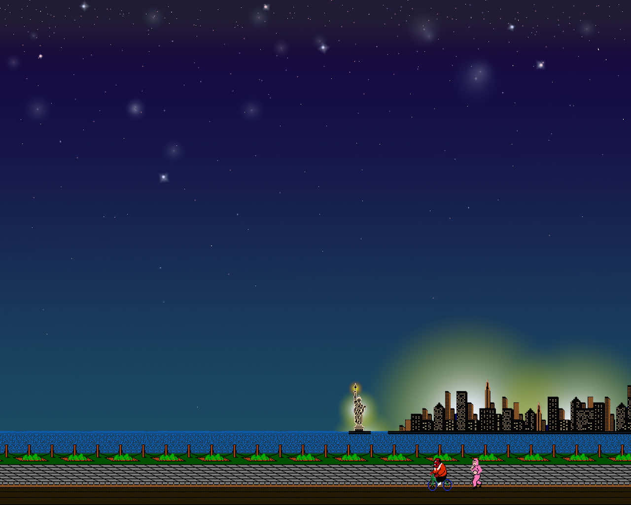 Retro Game Punch-out Night Sky Background