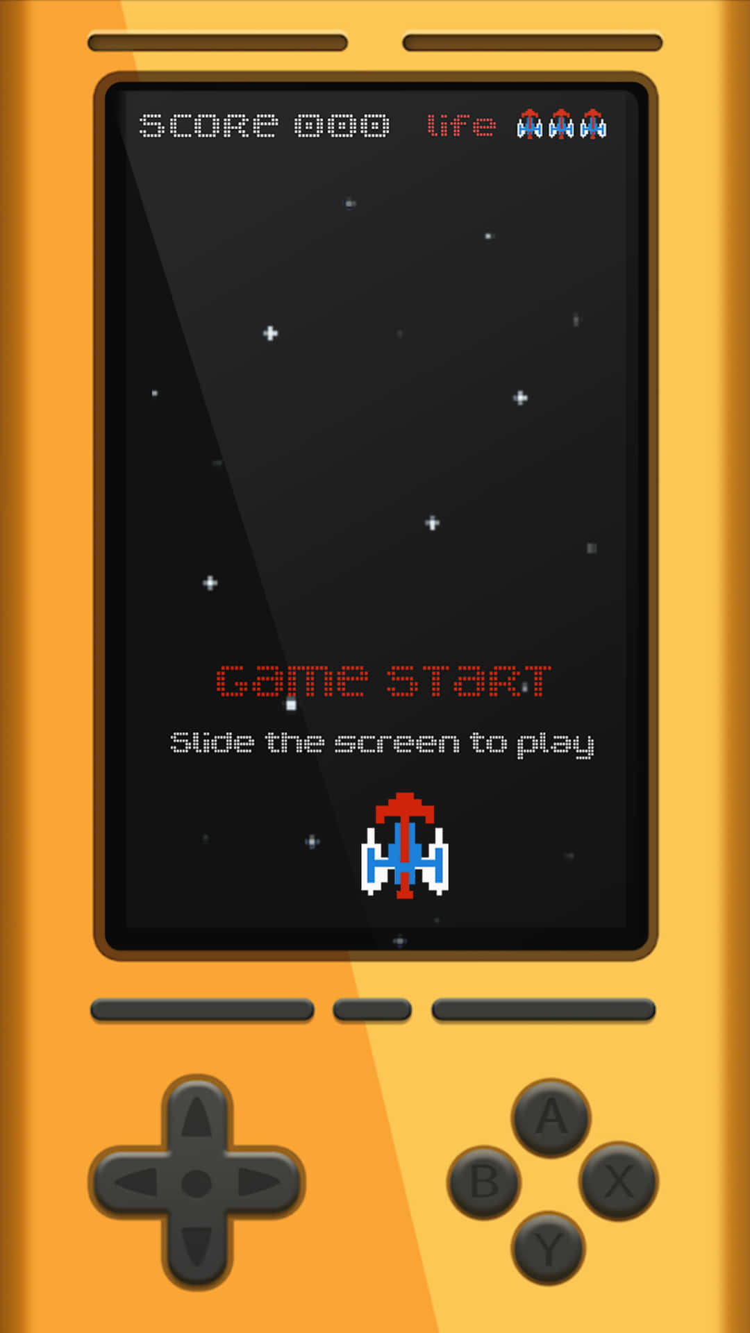 Retro Game Yellow Tablet Spacecraft Background