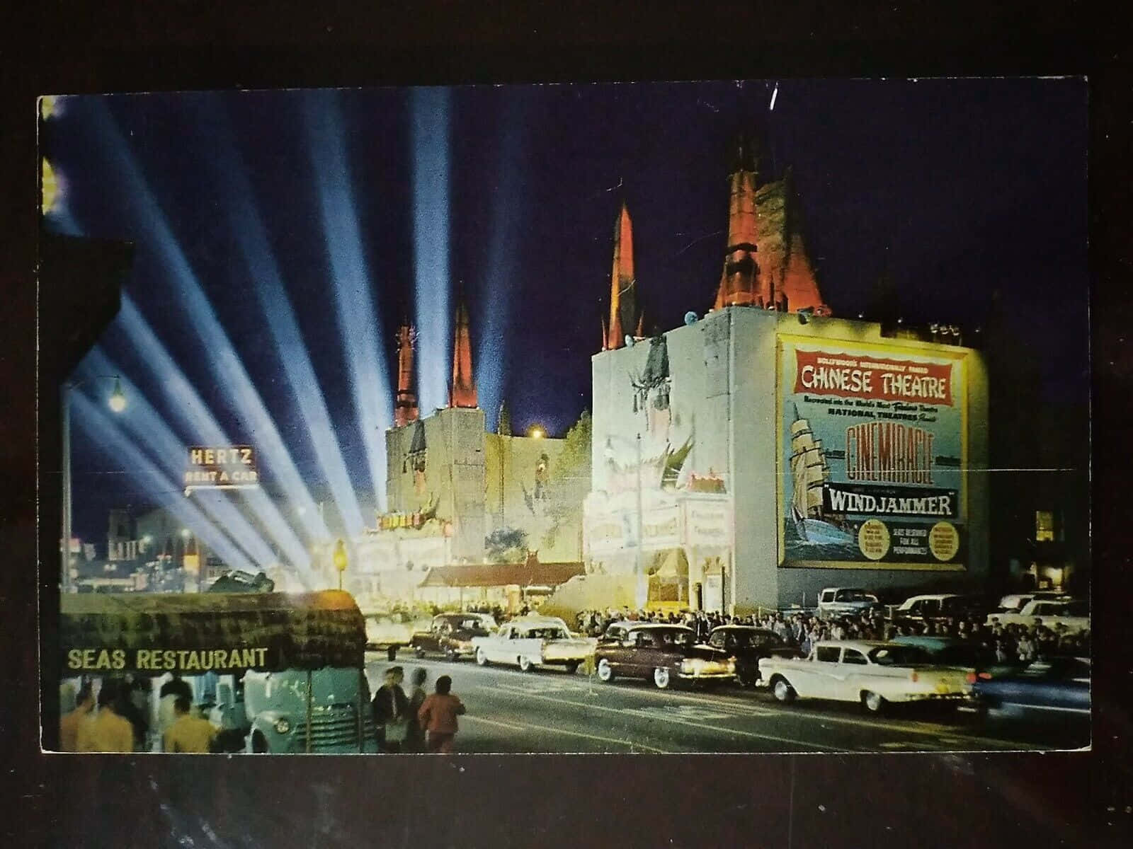 Retro Graumans Chinese Theatre At Night Background