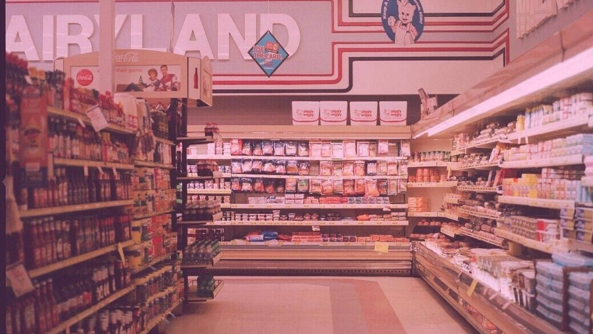 Retro Grocery Store Background