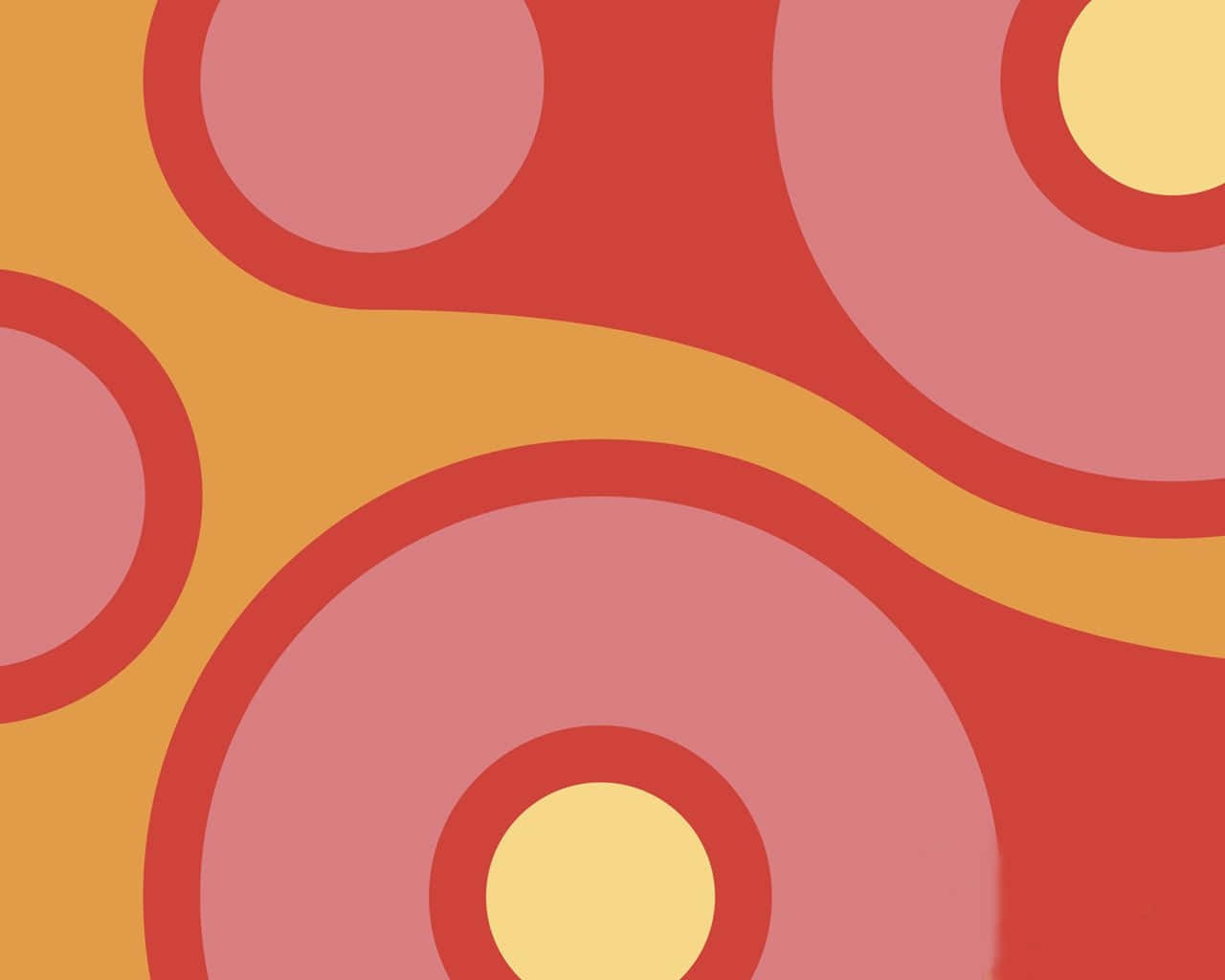 Retro Groovy Pink And Yellow Illustration Background