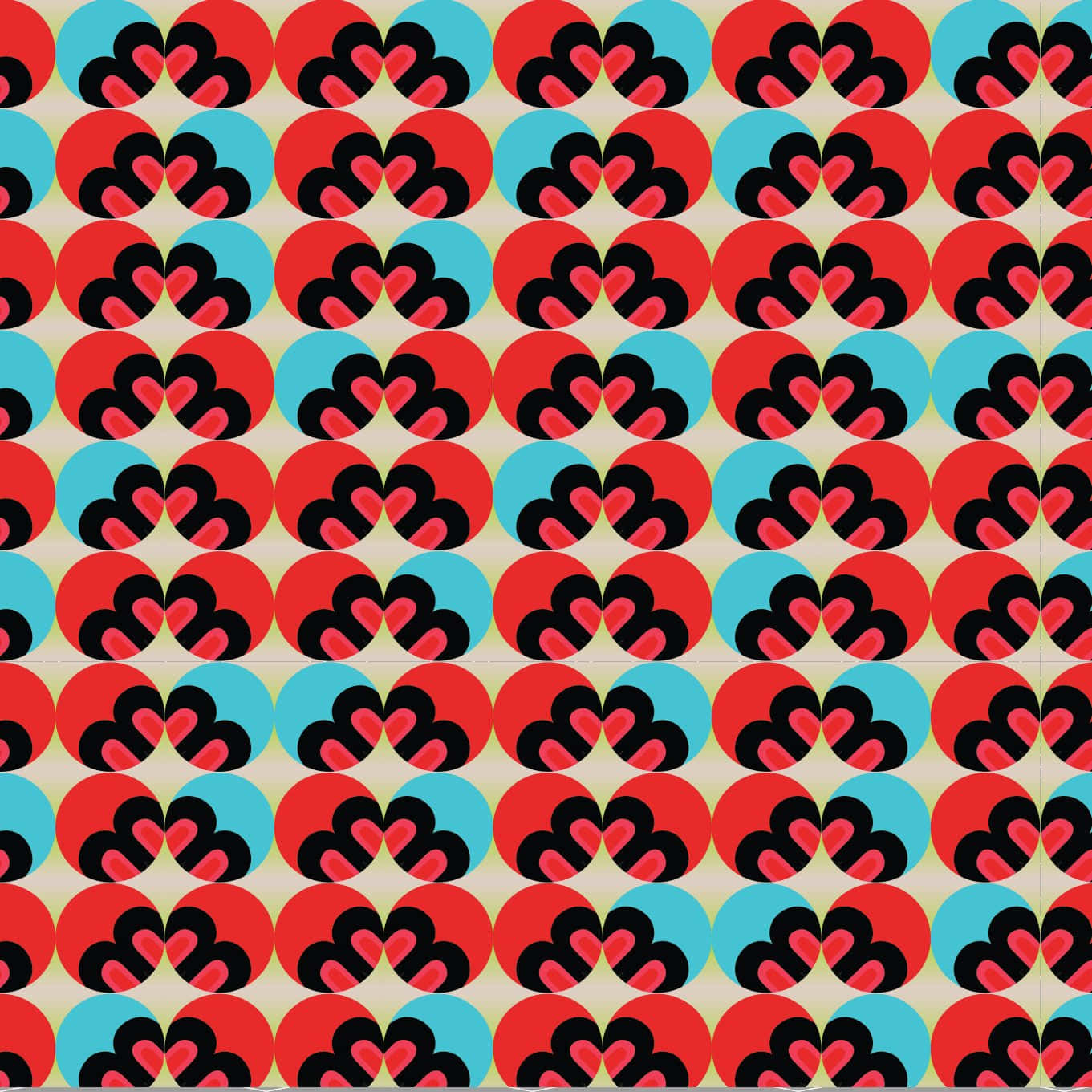 Retro Heart Pattern Background