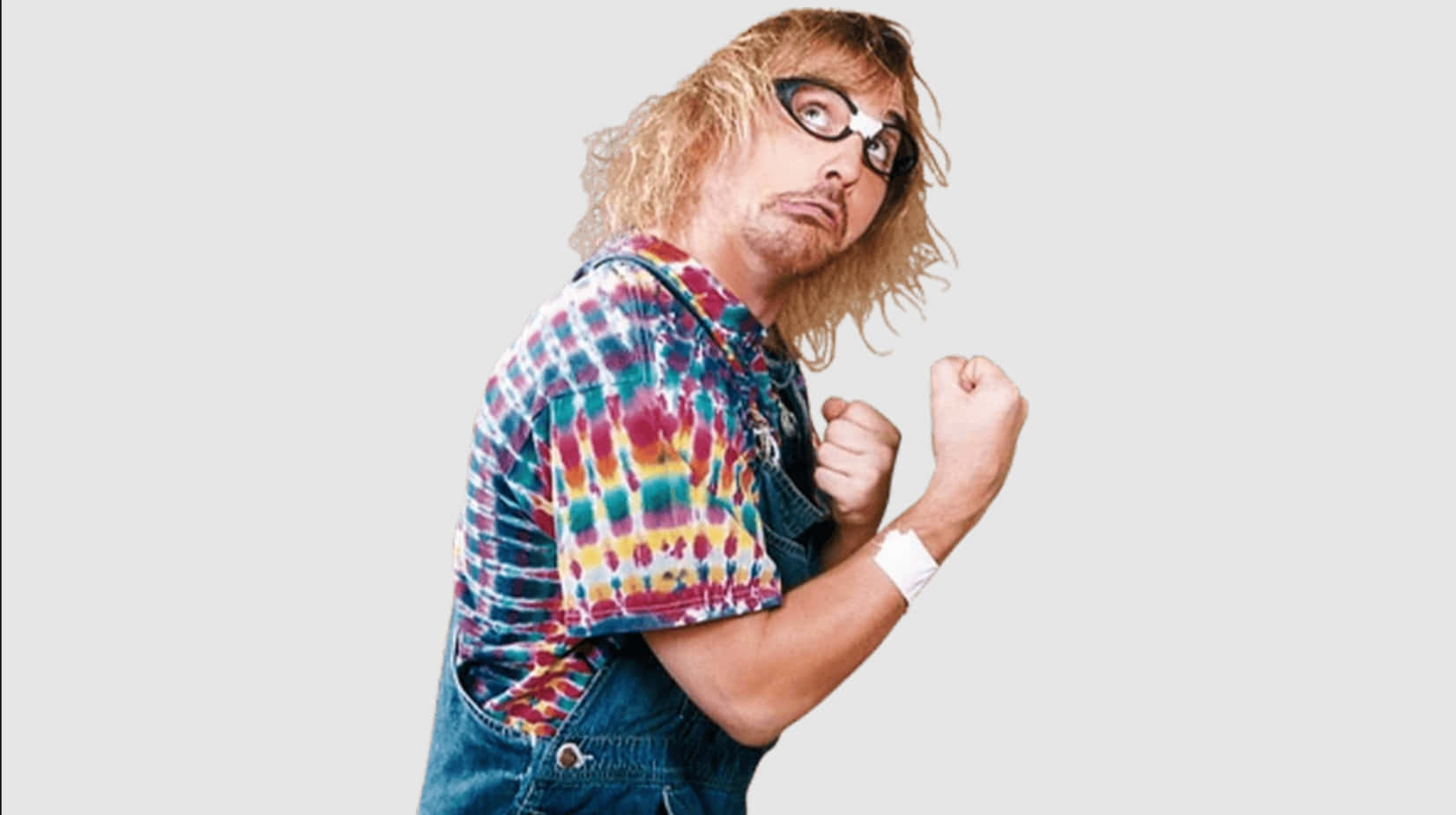 Retro Hipster Man Fist Pose Background