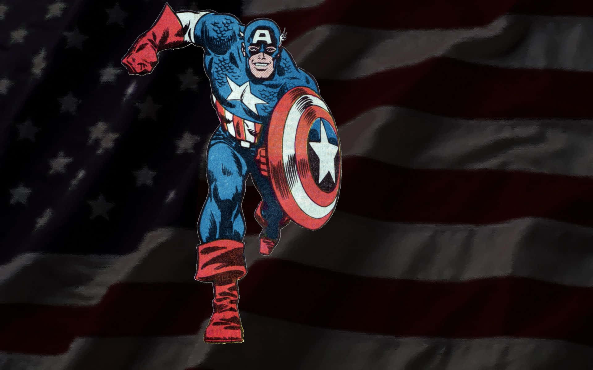 Retro Inspired Captain America Background