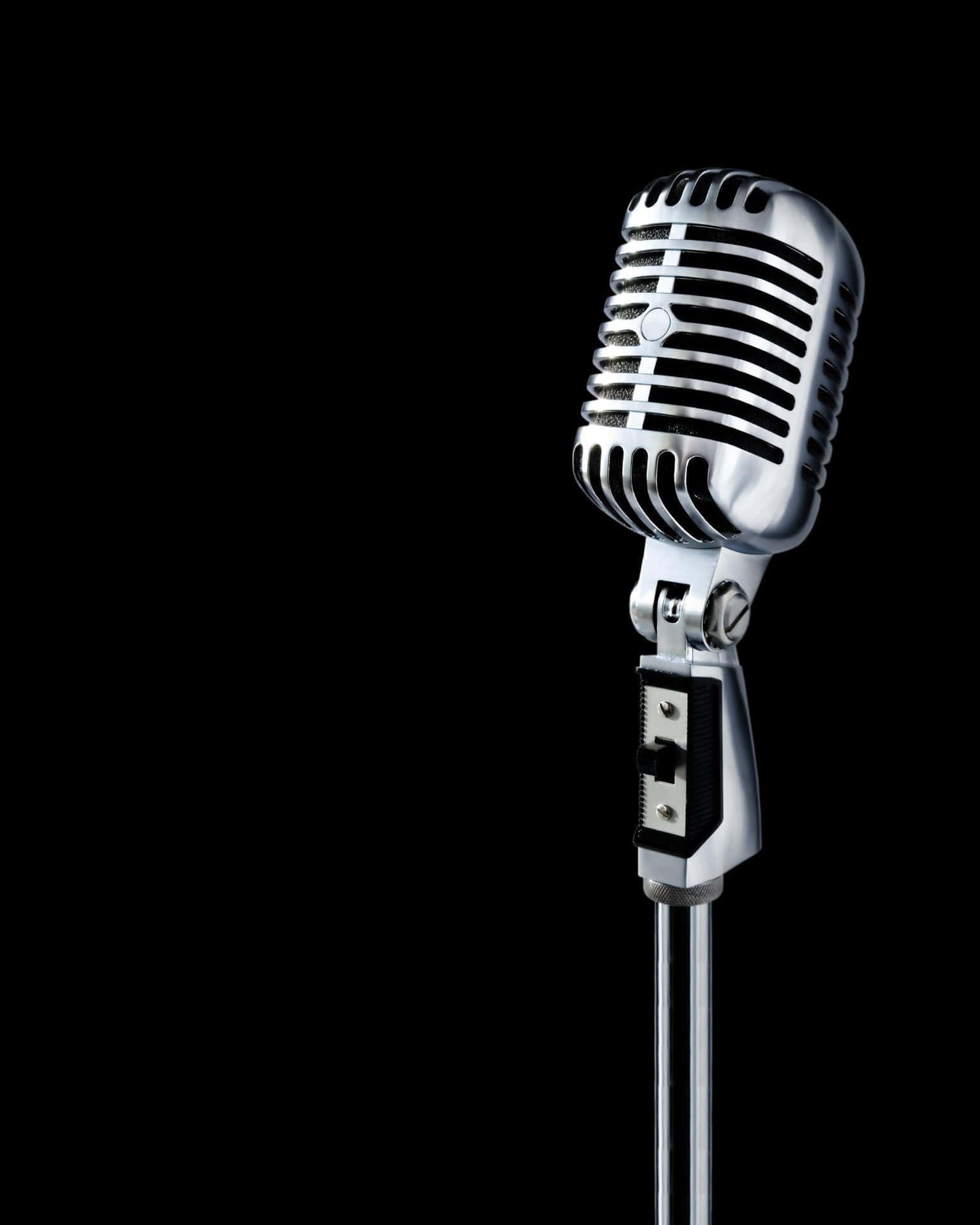 Retro Microphone Dark Aesthetic Background