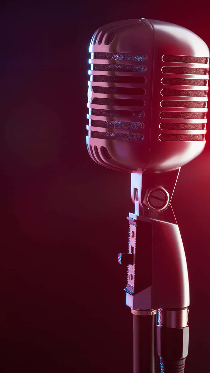 Retro Microphone In Focus Background