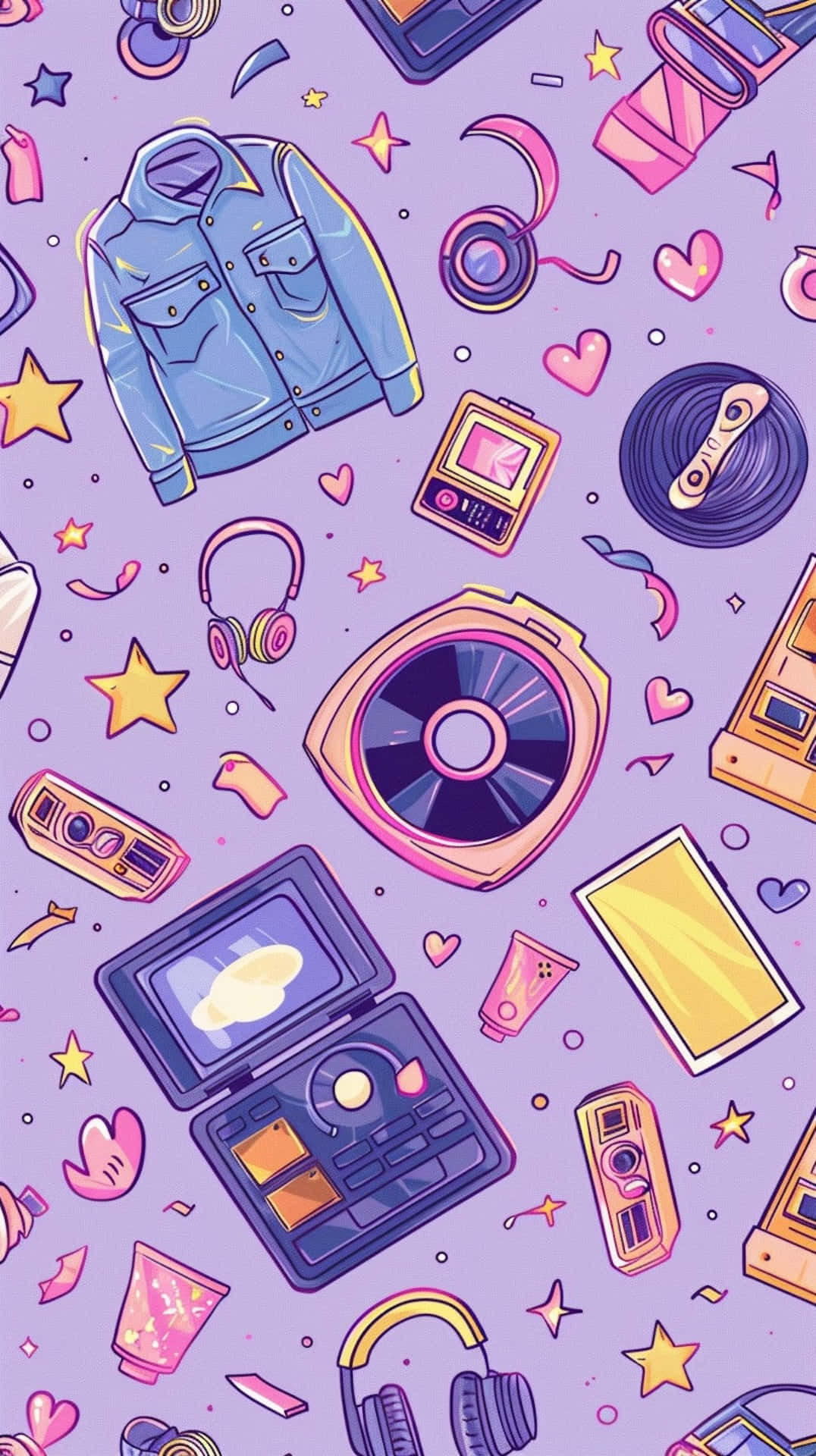 Retro_ Music_and_ Fashion_ Pattern Background