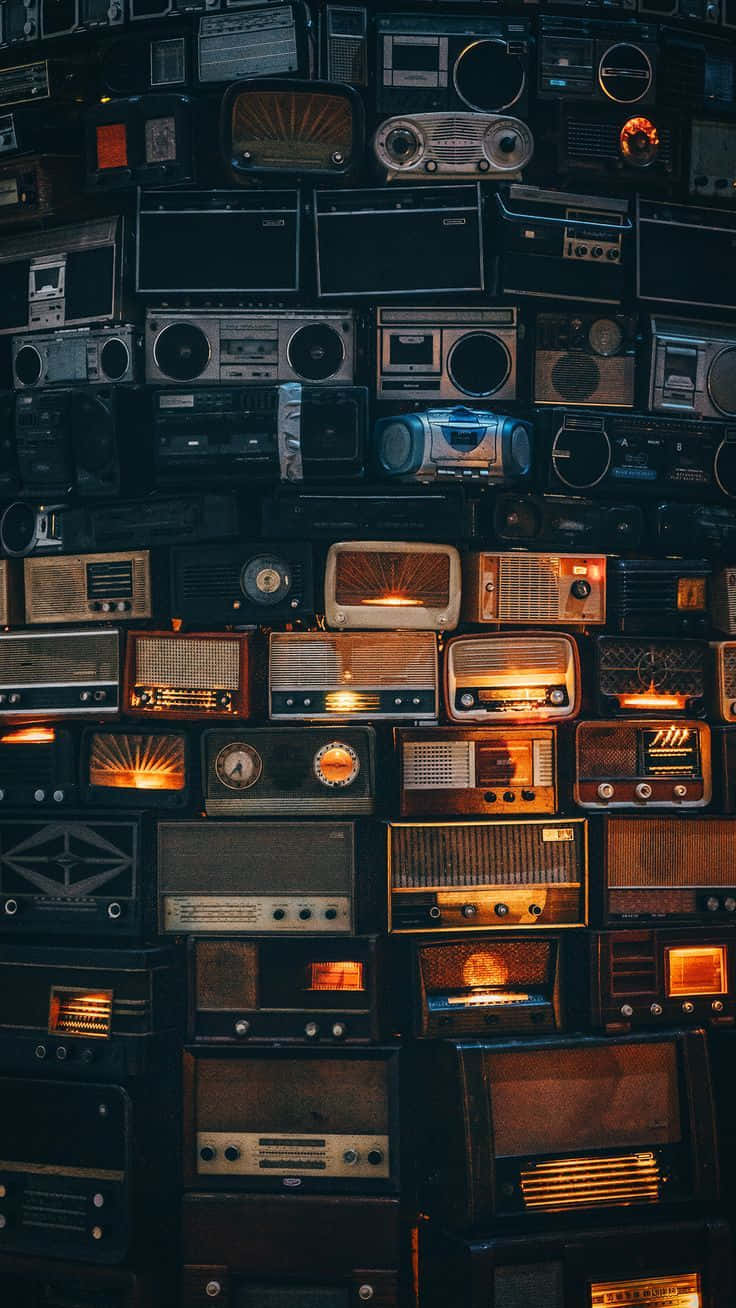 Retro Music Radio Receiver Collection Background