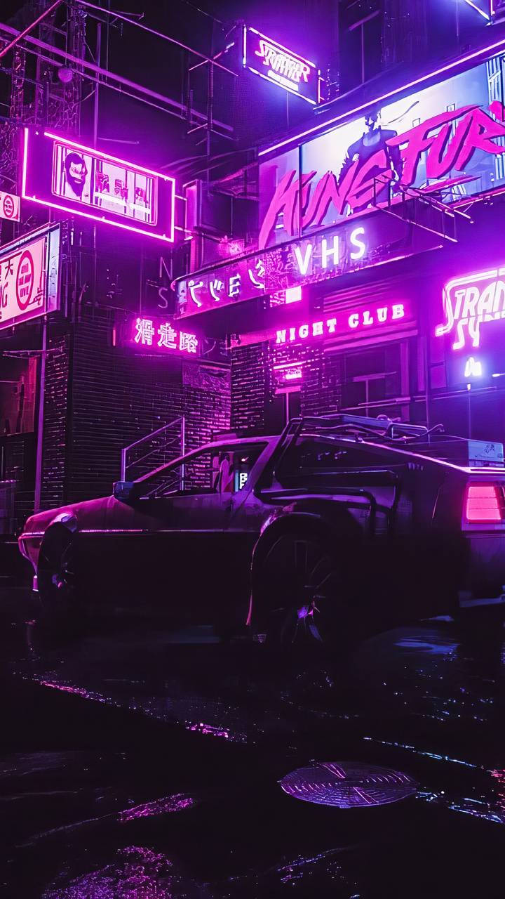 Retro Night City Cyberpunk 2077 Iphone Background