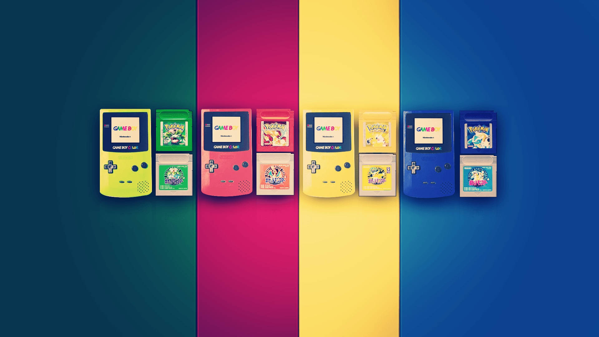 Retro Nintendo Game Boy Color And Pokemon