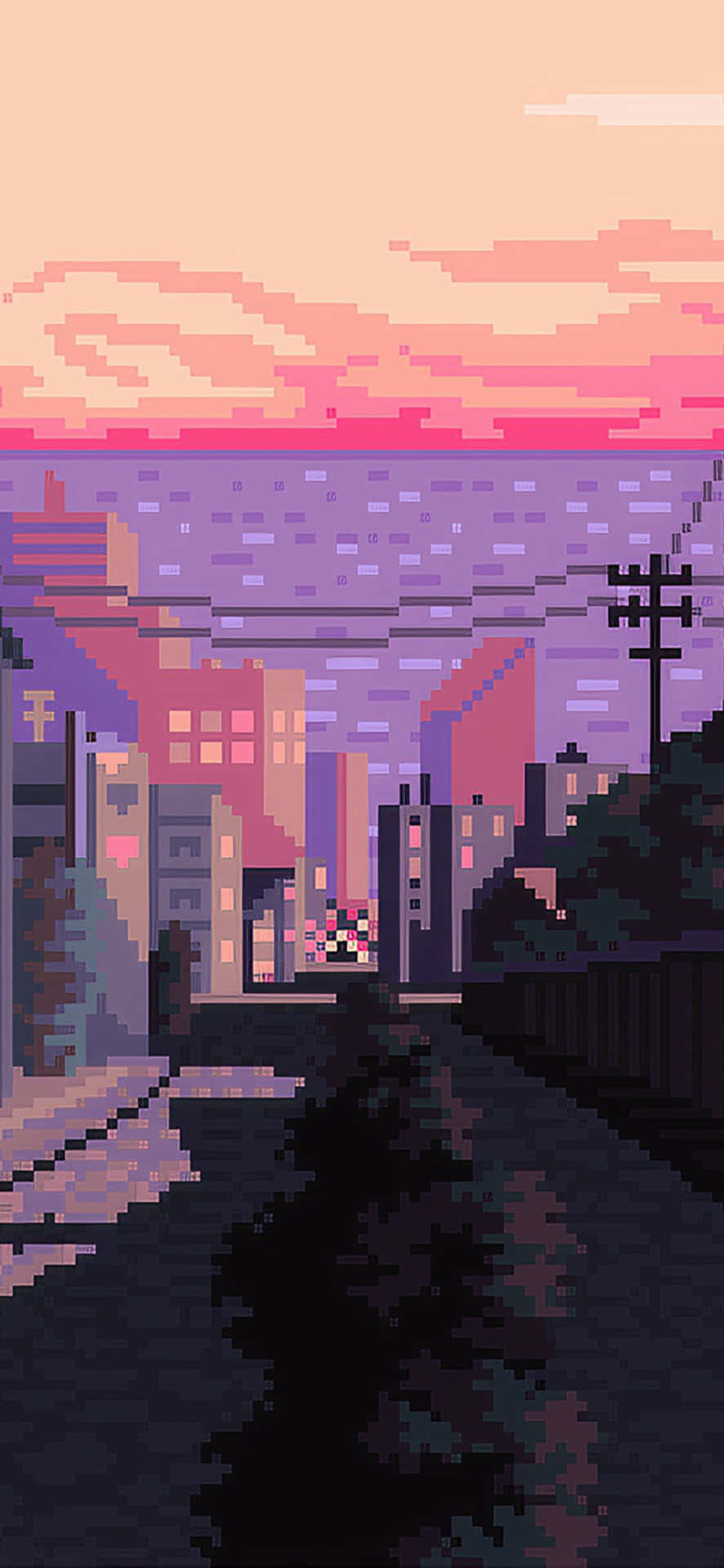 Retro Pixel Pink Art