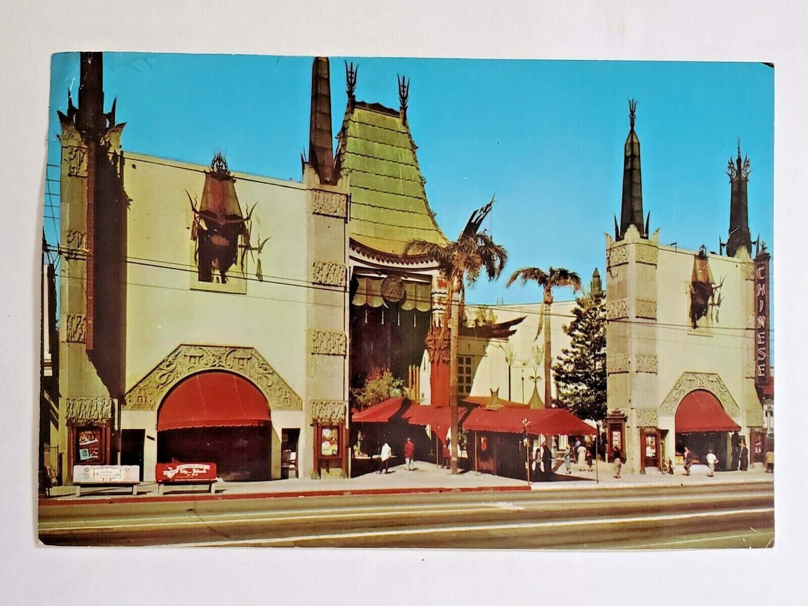 Retro Postcard Of Graumans Chinese Theatre Background