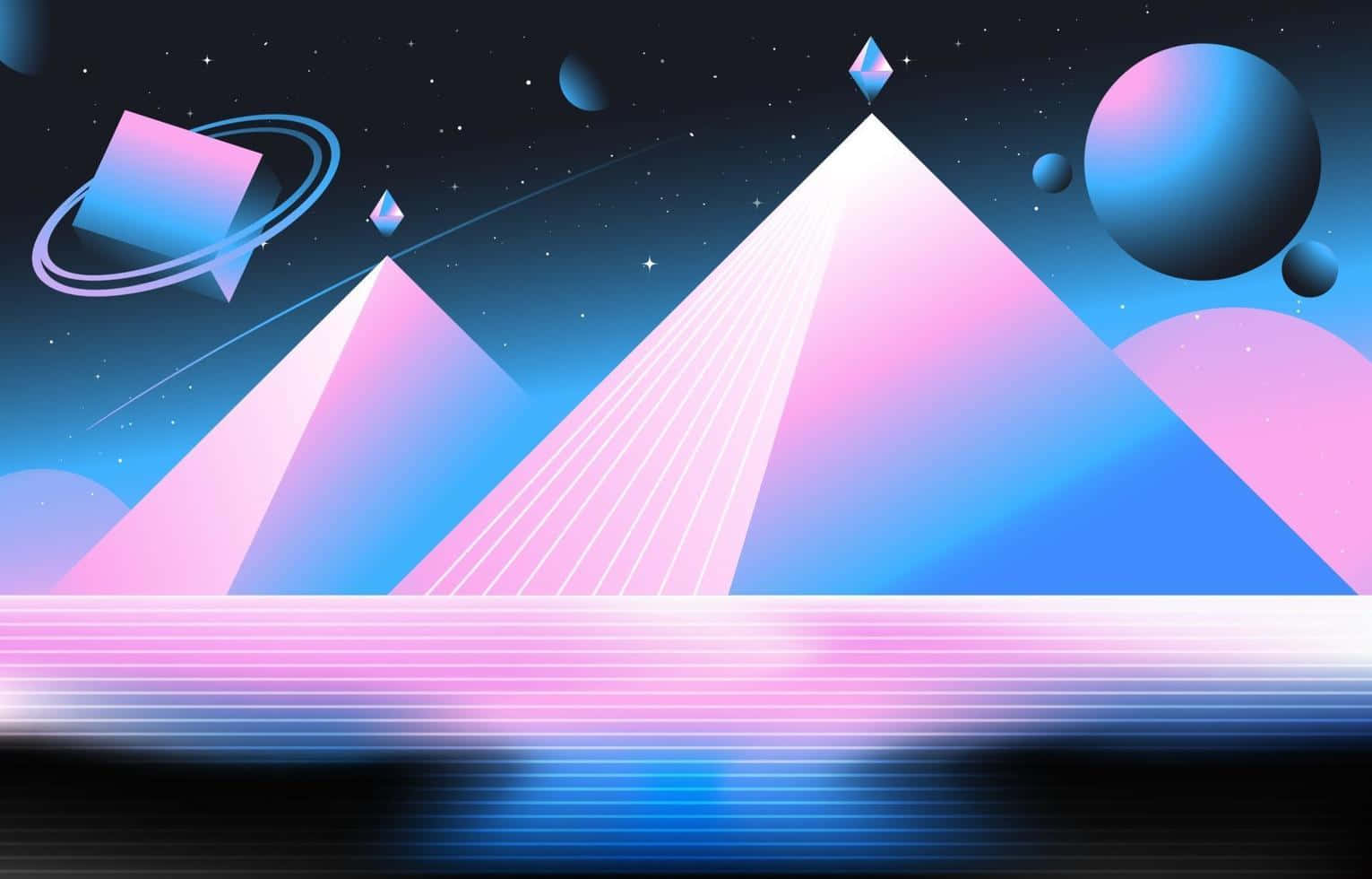 Retro Pyramid Of The Moon Background