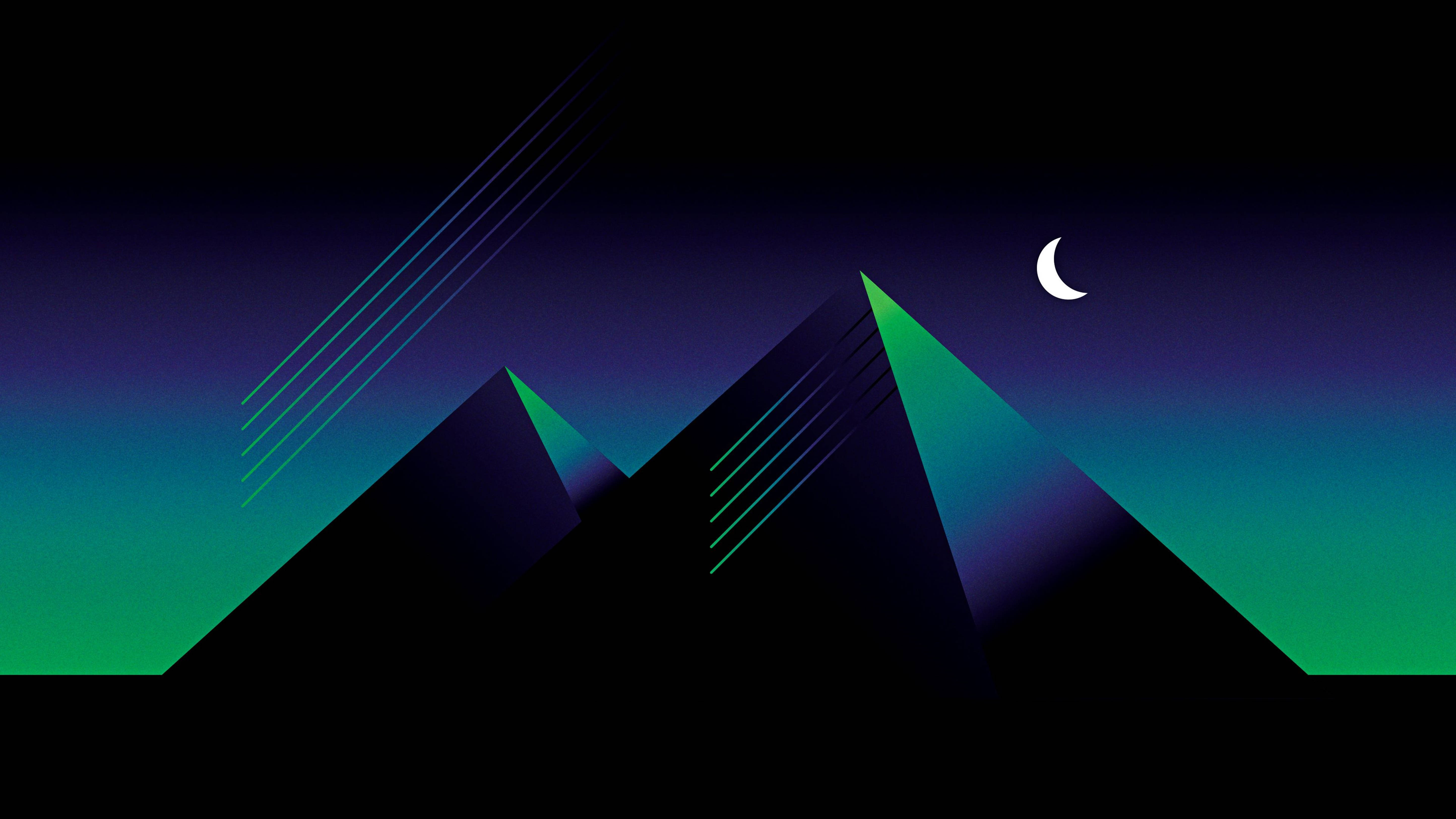 Retro Pyramid Synthwave Art 4k Background
