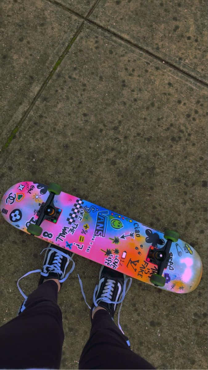 Retro Skateboard Upside Down