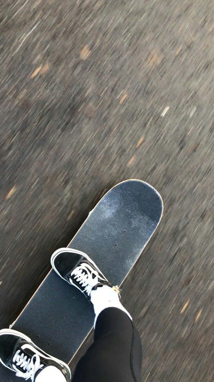 Retro Skateboard Van's Black Background