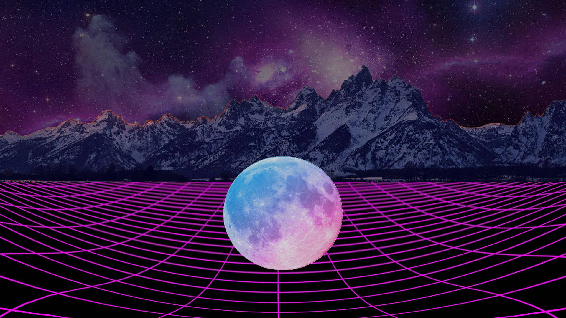 Retro Space Moon Background