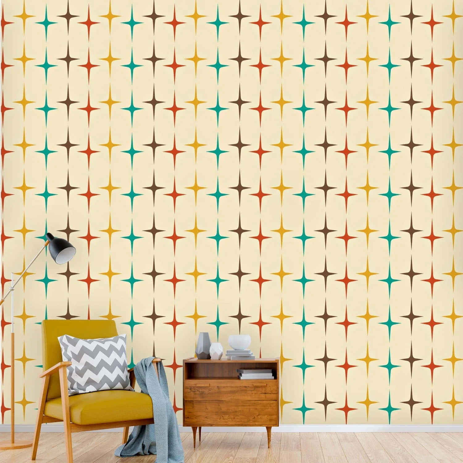 Retro Starburst Wallpaper Interior Background